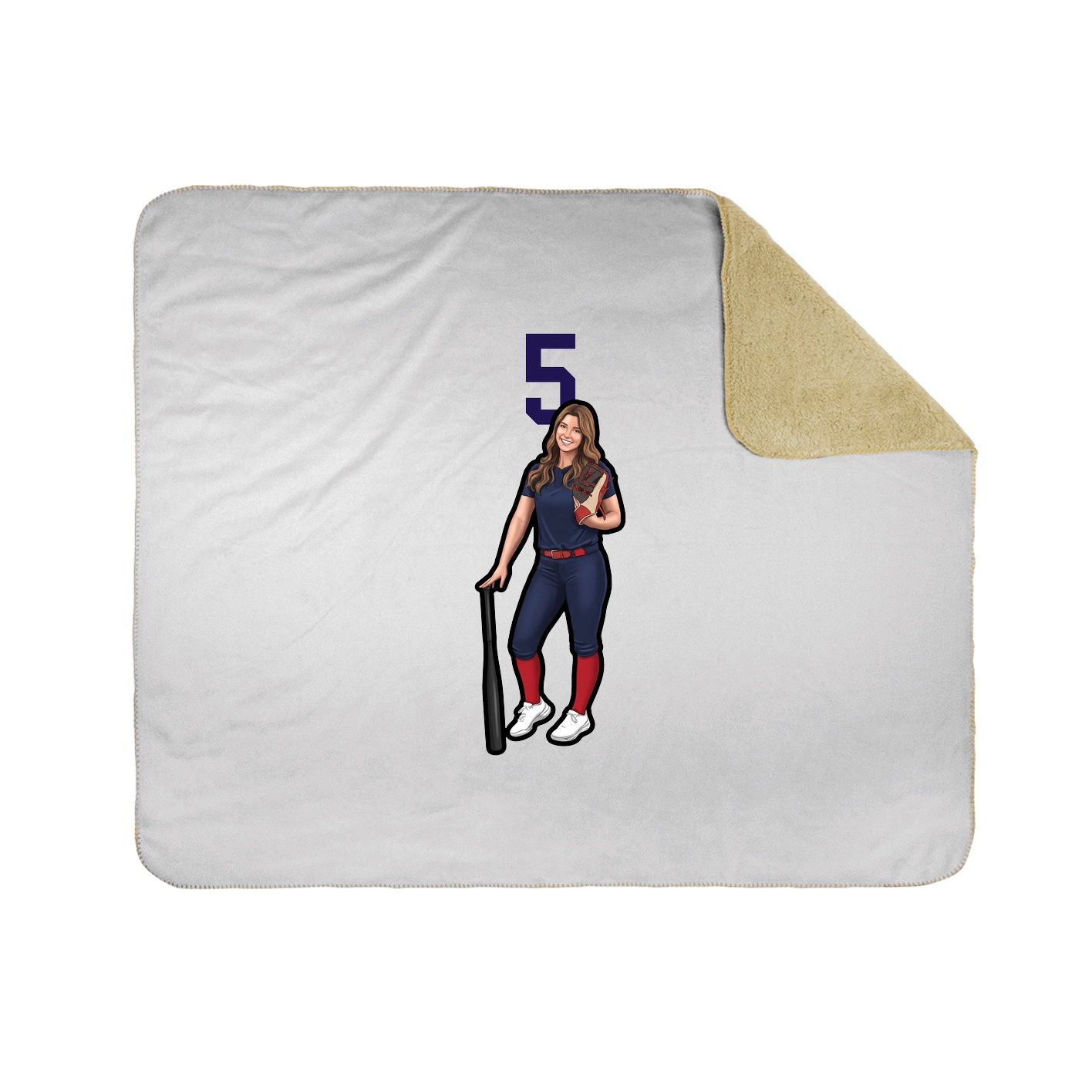 Throw Blanket — Number Top in White