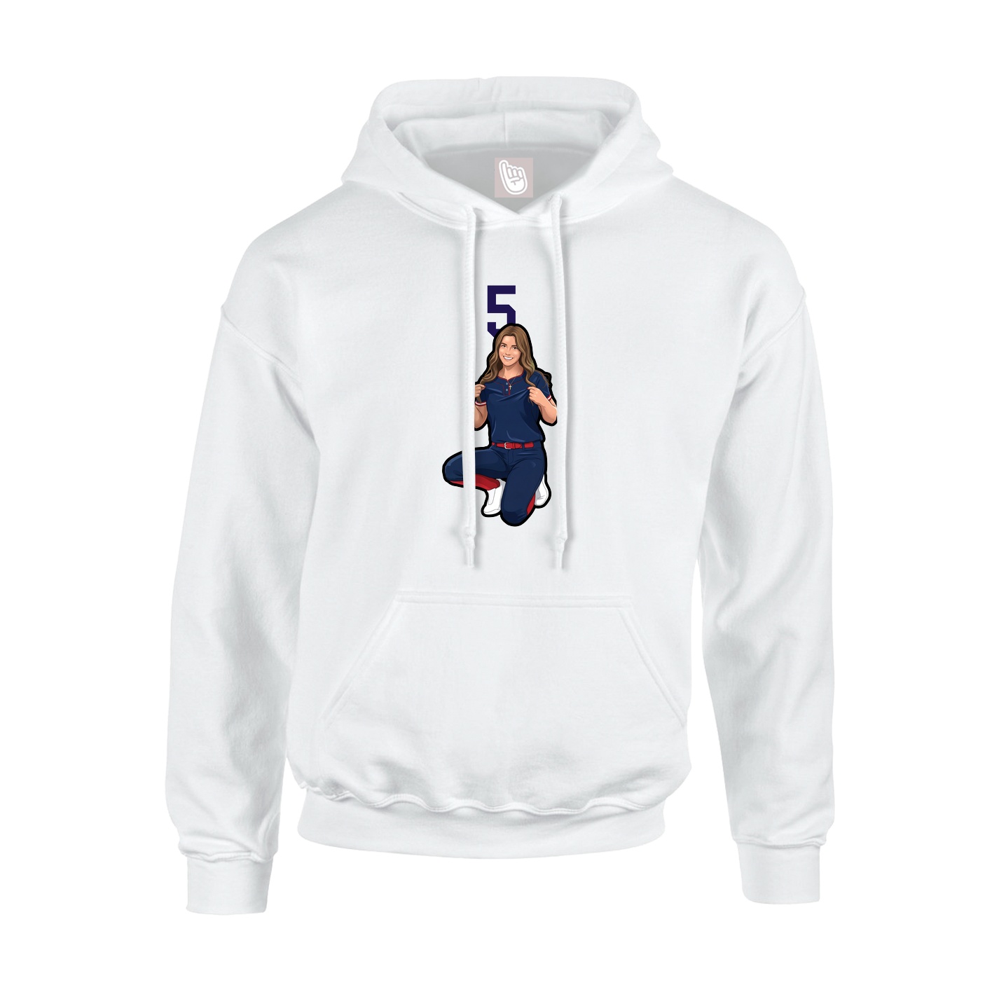 Hoodie — Number Top in White