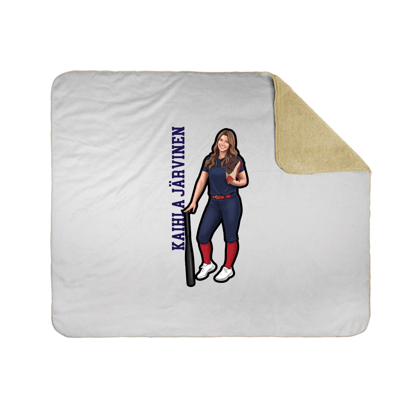 Throw Blanket — Name Vertical in White