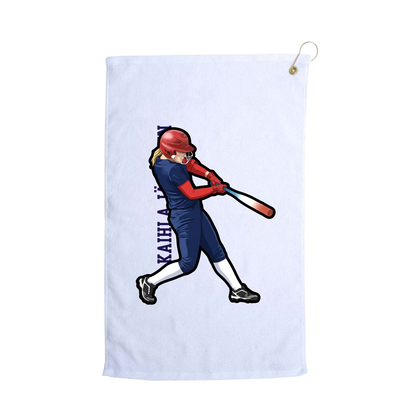 Golf Towel — Name Vertical in White