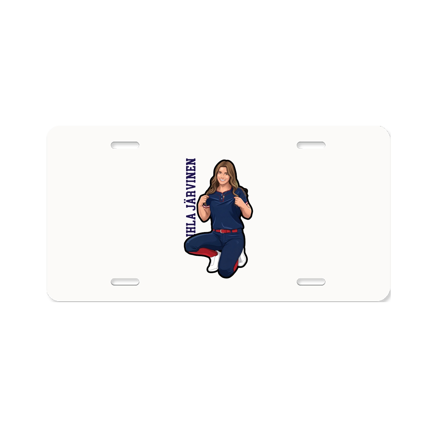 License Plate — Name Vertical in Classic