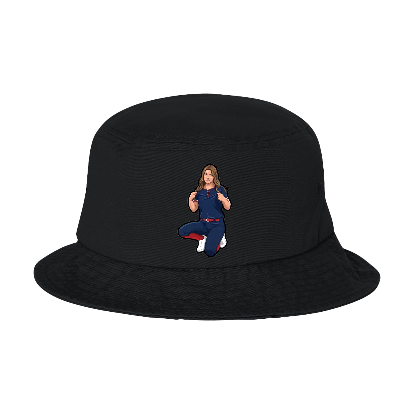 Bucket Cap — Name Vertical in Black
