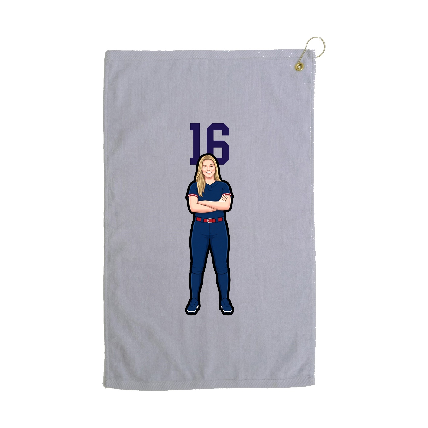 Golf Towel — Number Top in Grey