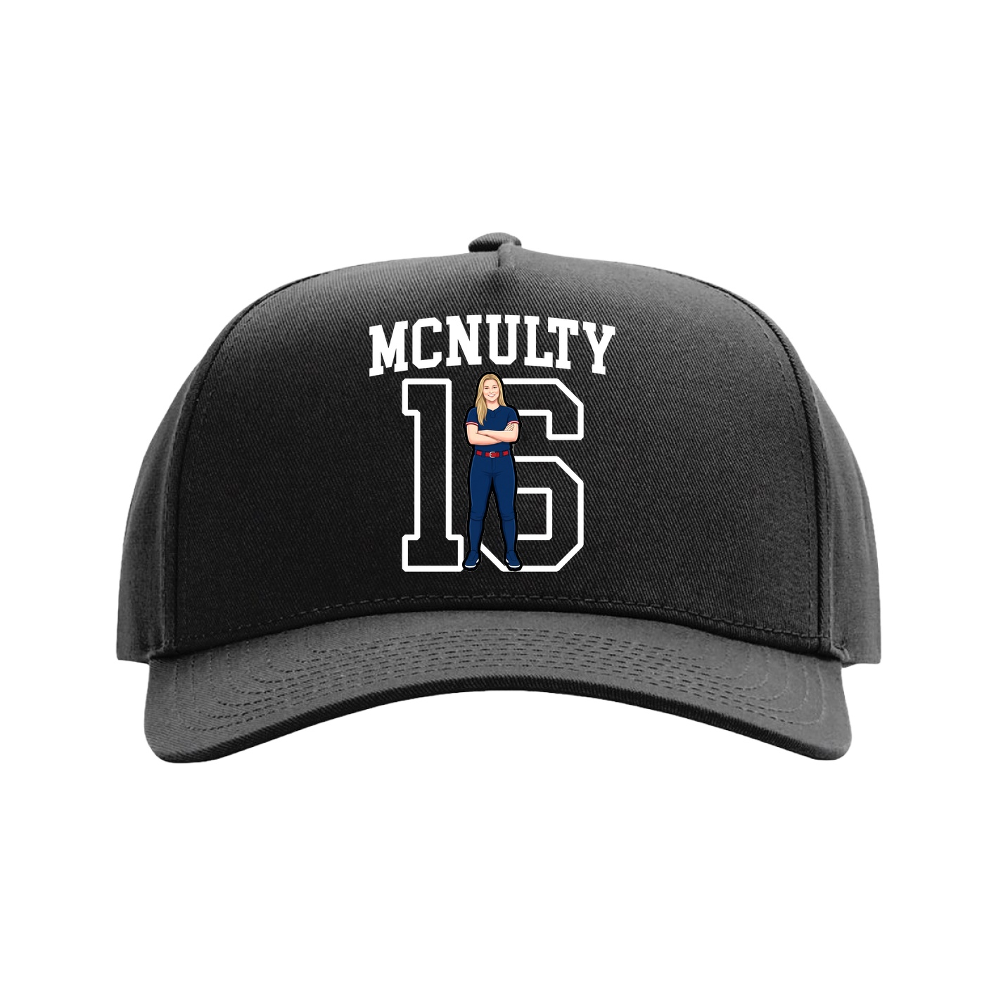 Full Fabric Five-Panel Champ Cap — Shirsey in Black