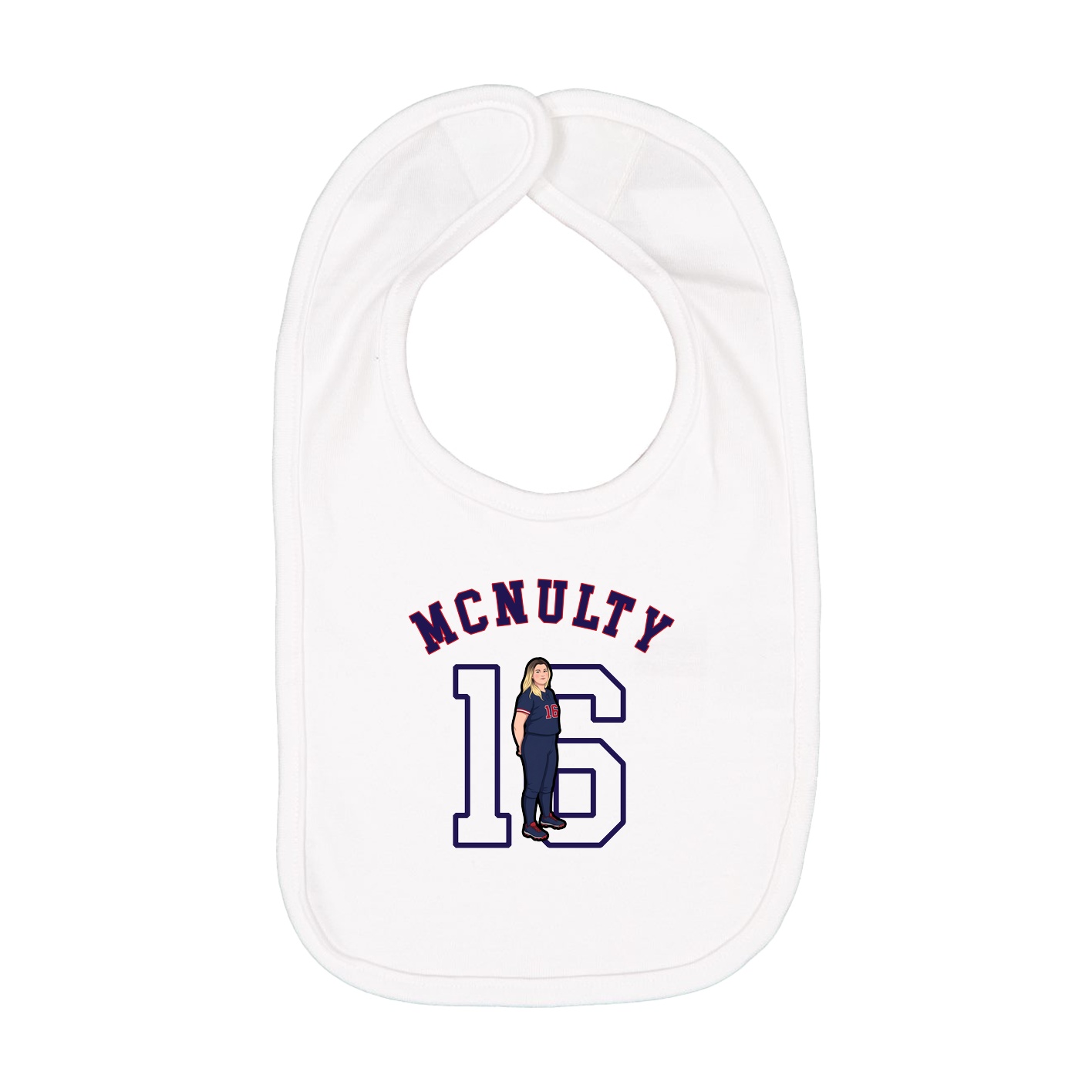 Infant Bib — Shirsey Arch in White
