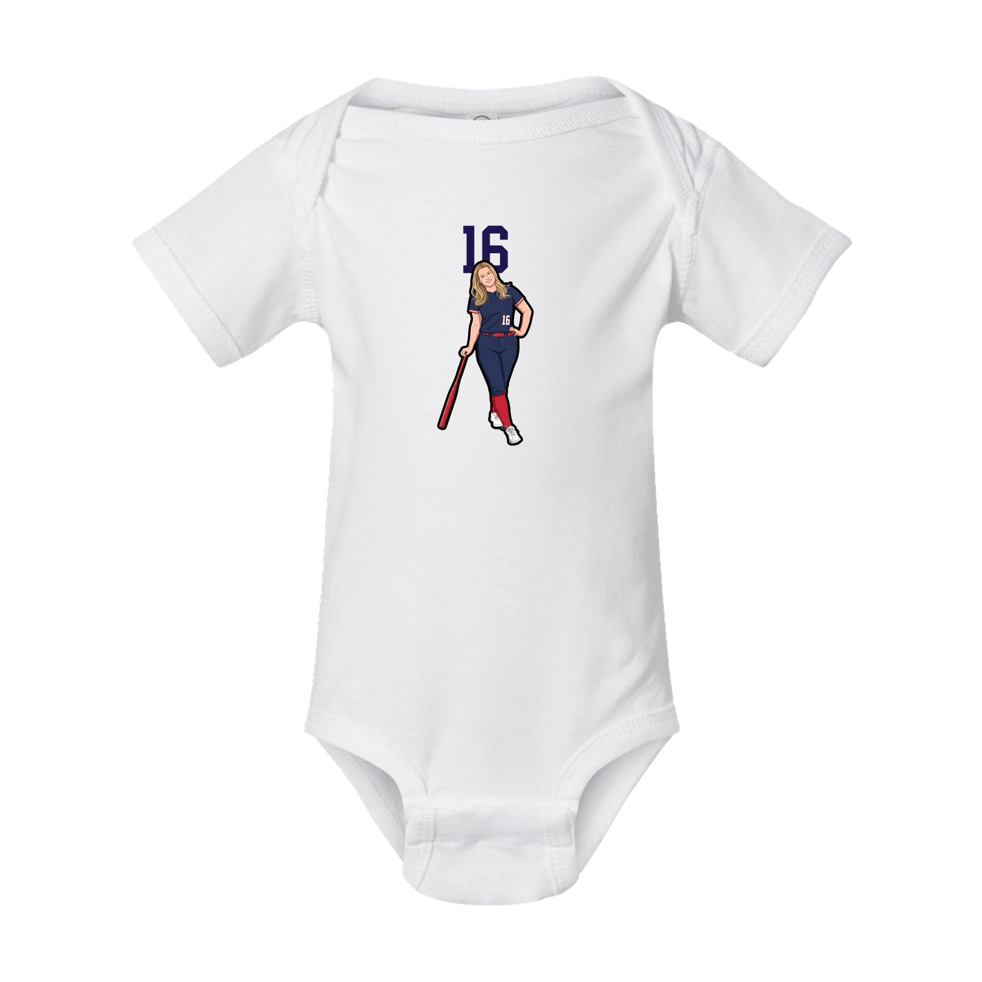 Baby Onesie — Number Top in White