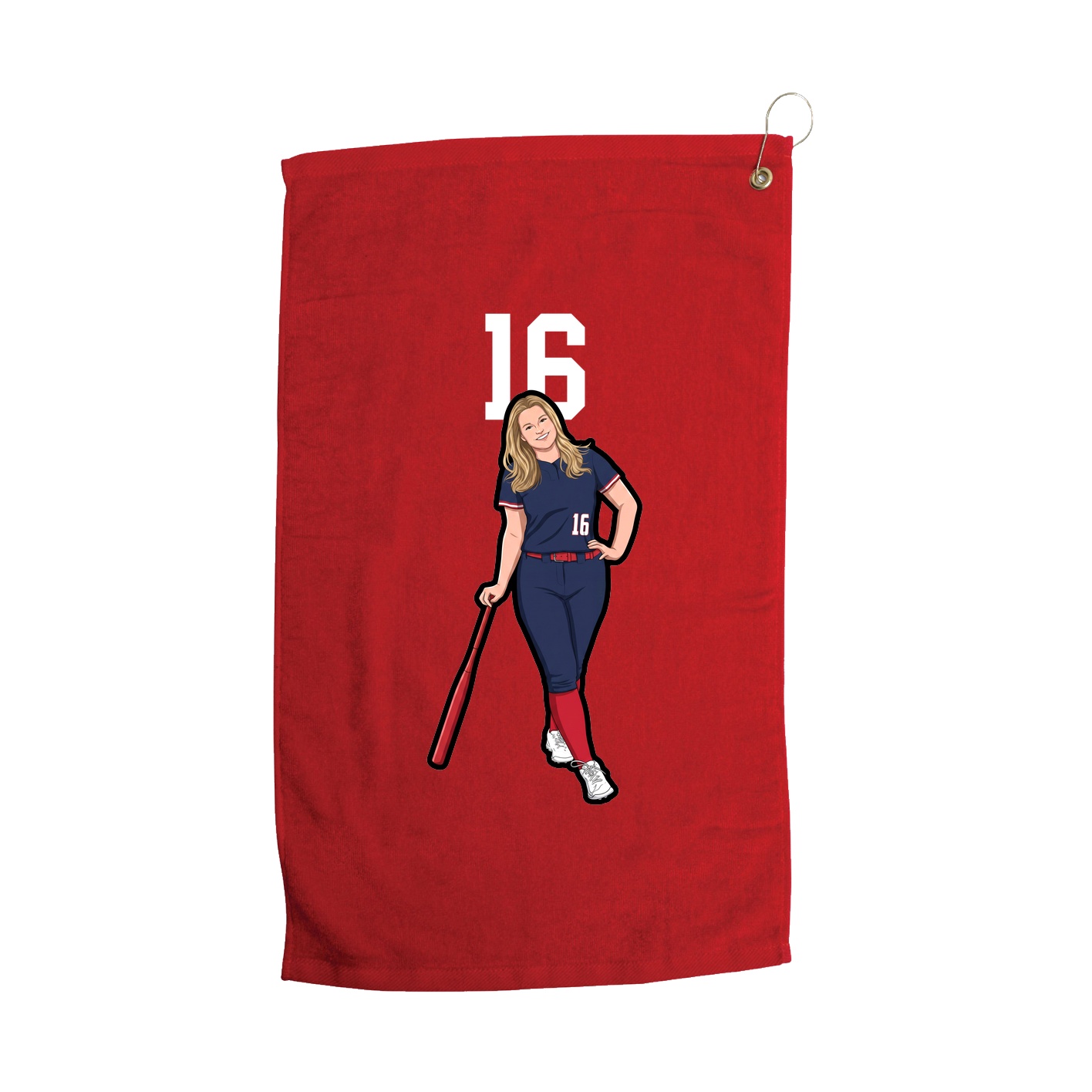 Golf Towel — Number Top in Red