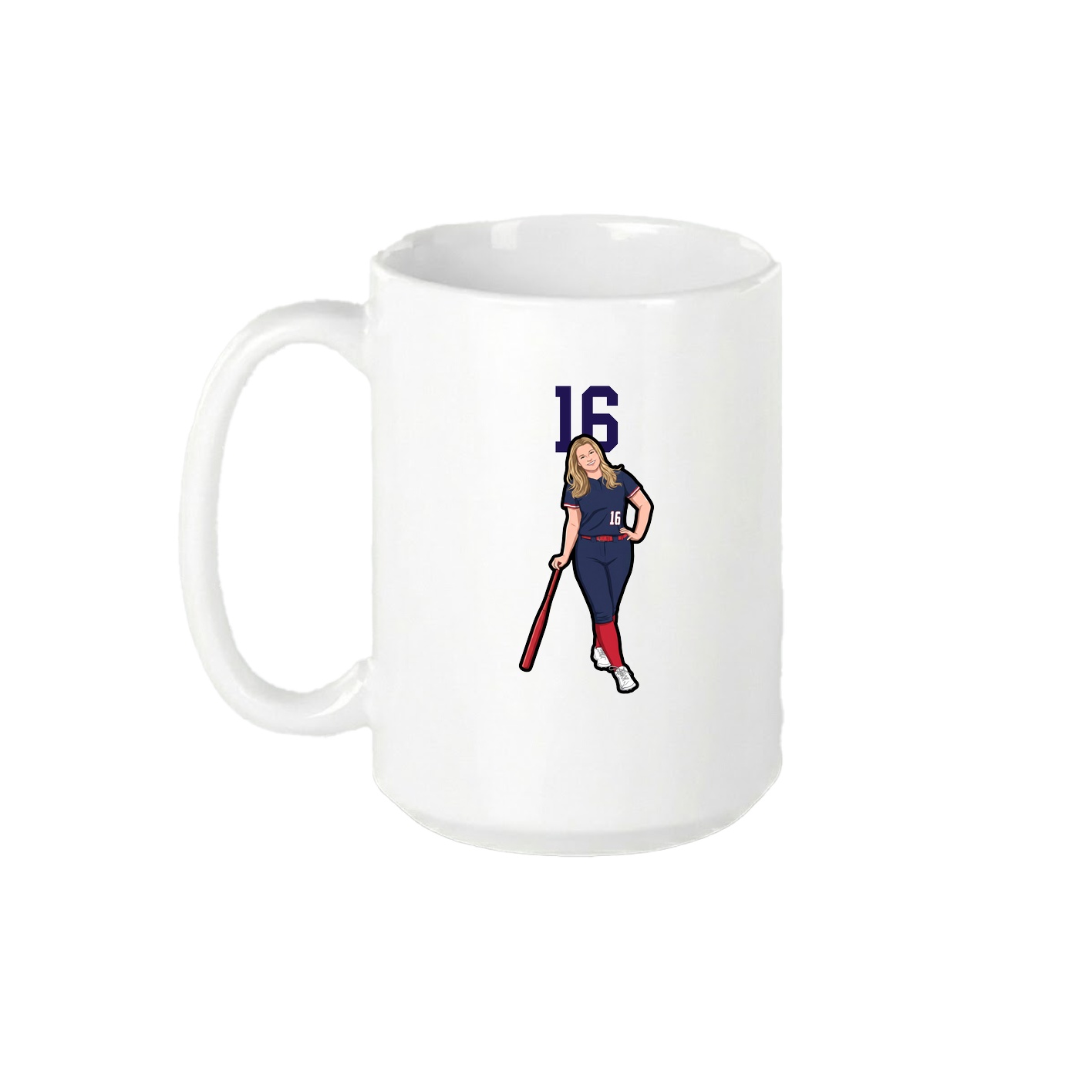 15oz Coffee Mug — Number Top in White