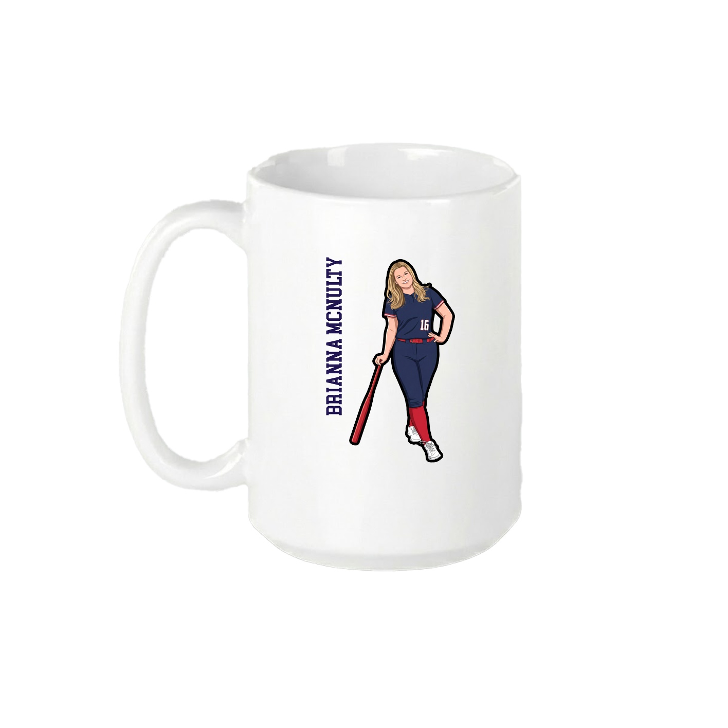 15oz Coffee Mug — Name Vertical in White
