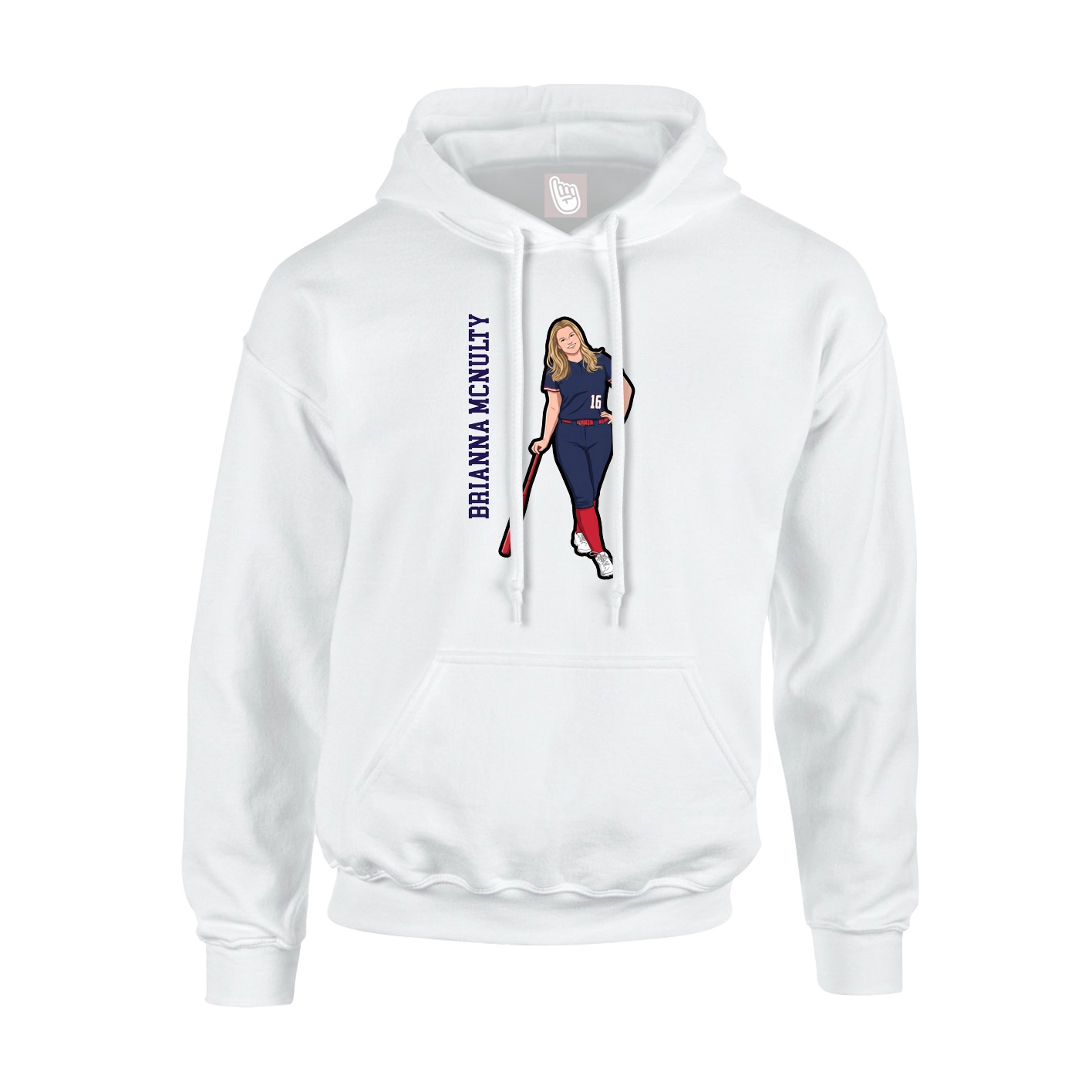 Youth Hoodie — Name Vertical in White