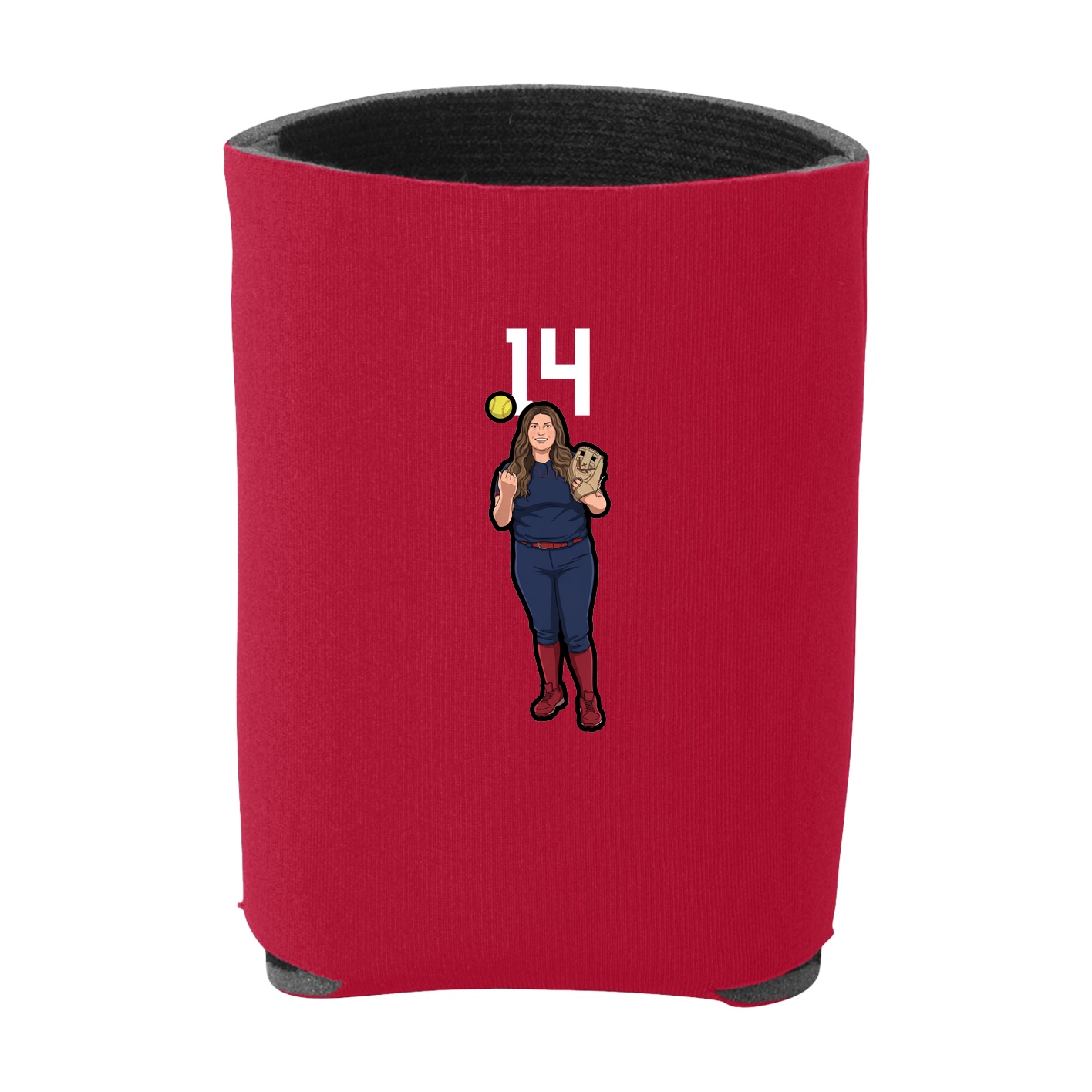 Can Holder — Number Top in Red