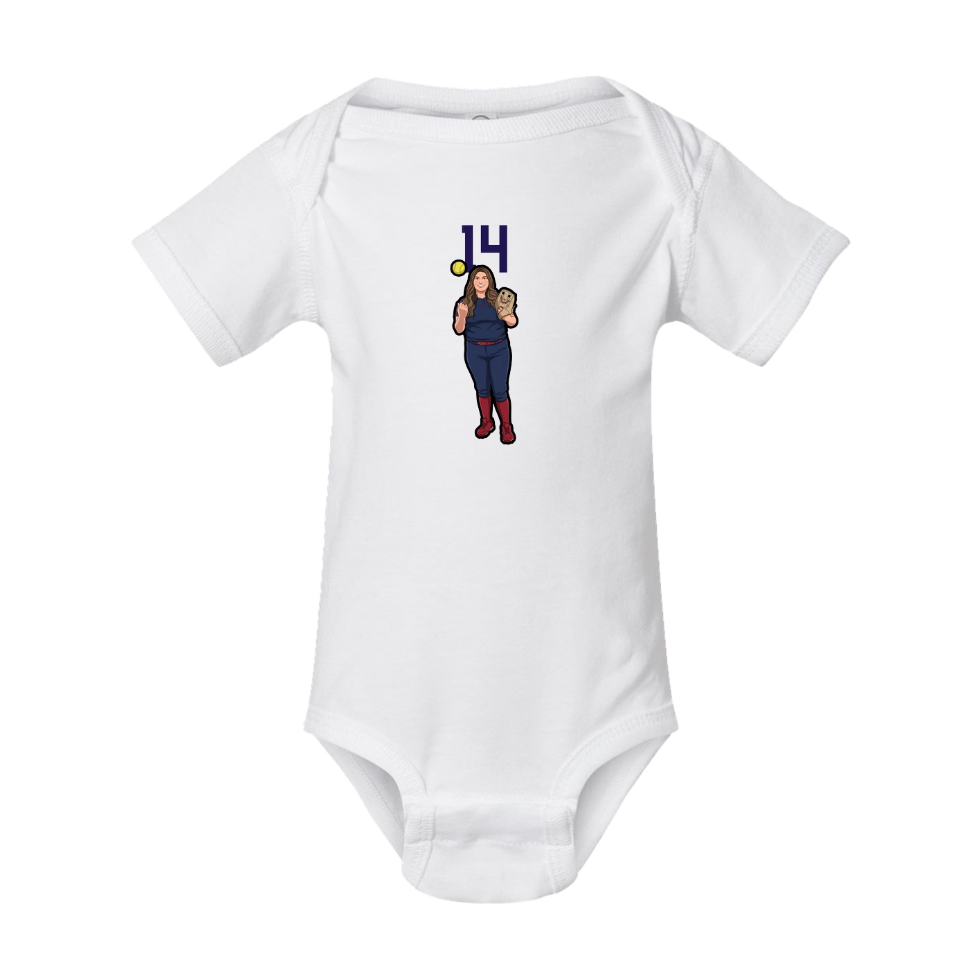 Baby Onesie — Number Top in White