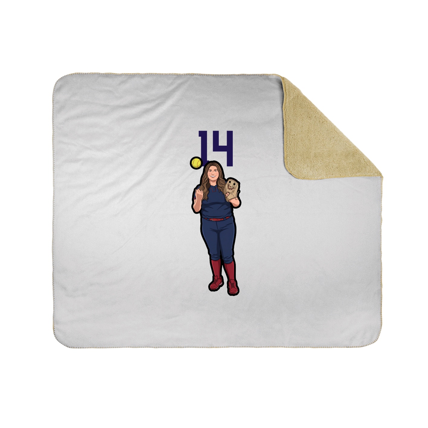 Throw Blanket — Number Top in White