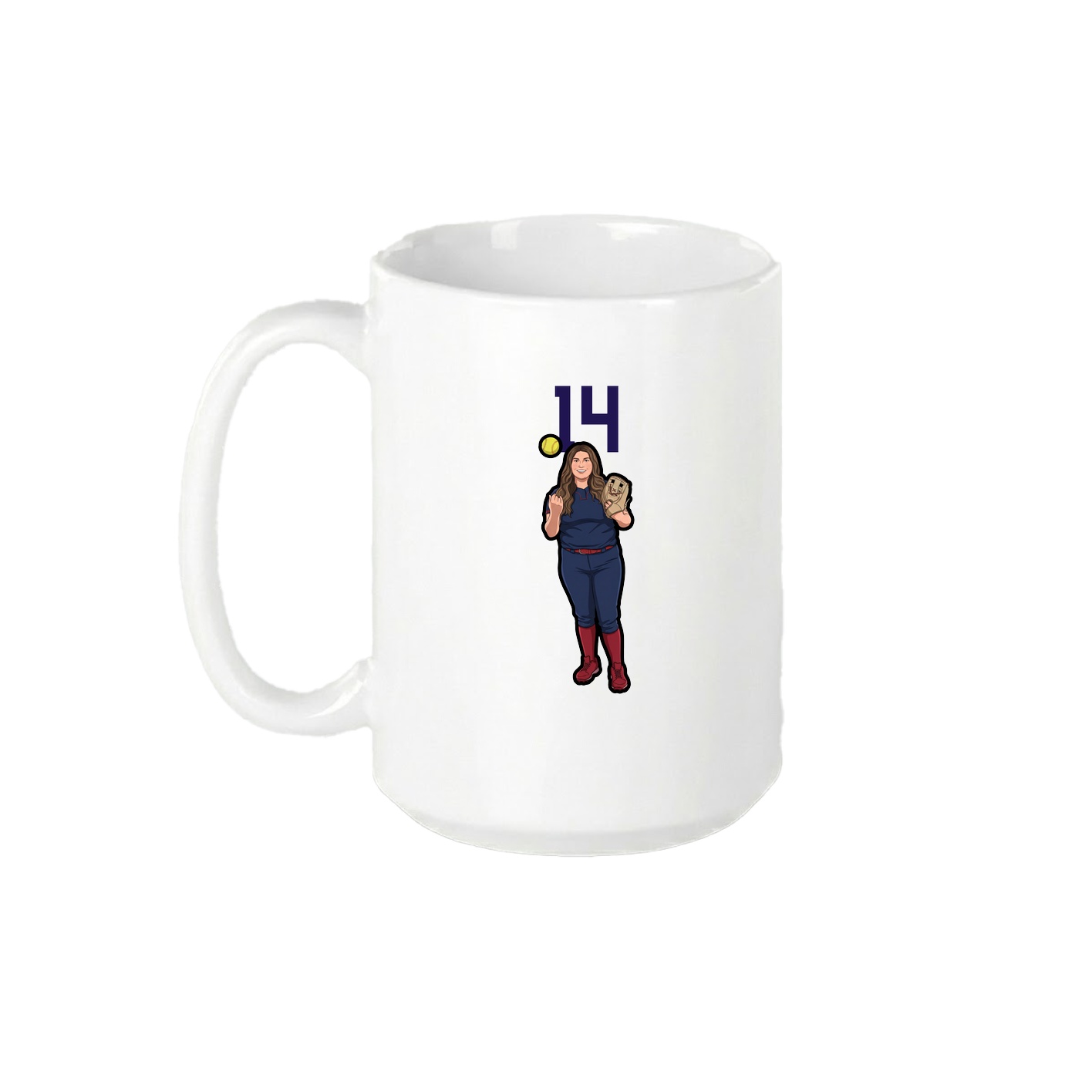 15oz Coffee Mug — Number Top in White