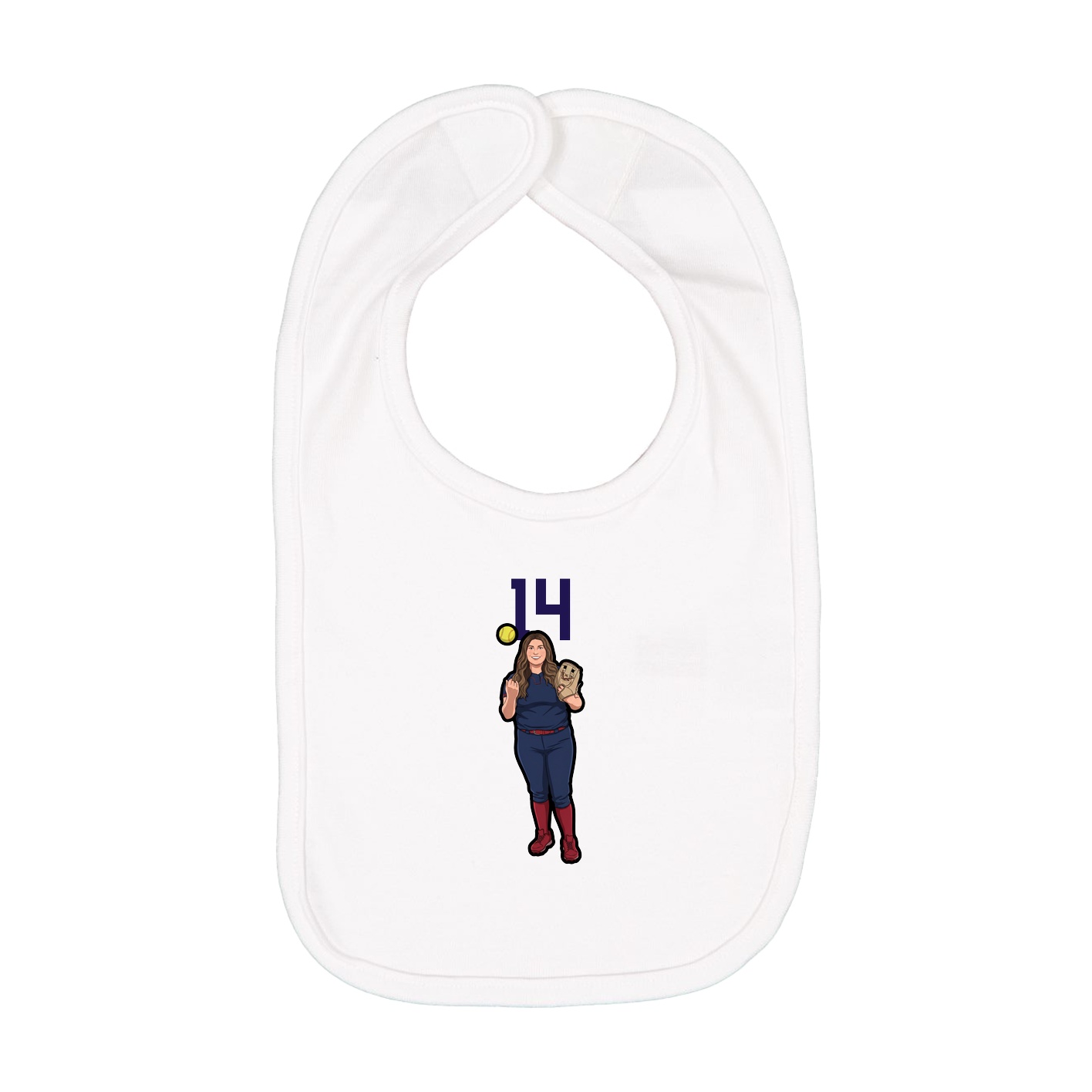 Infant Bib — Number Top in White