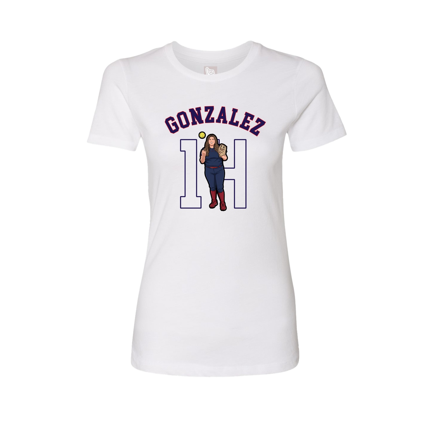Fitted Women's Tee — Shirsey Arch in White