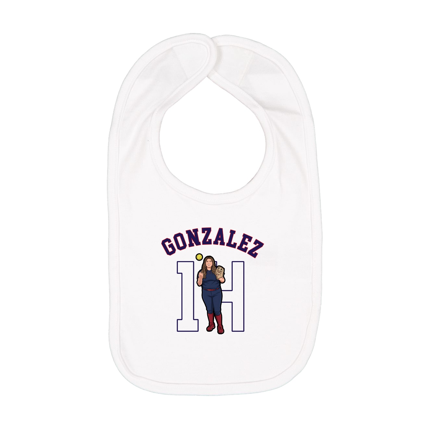Infant Bib — Shirsey Arch in White