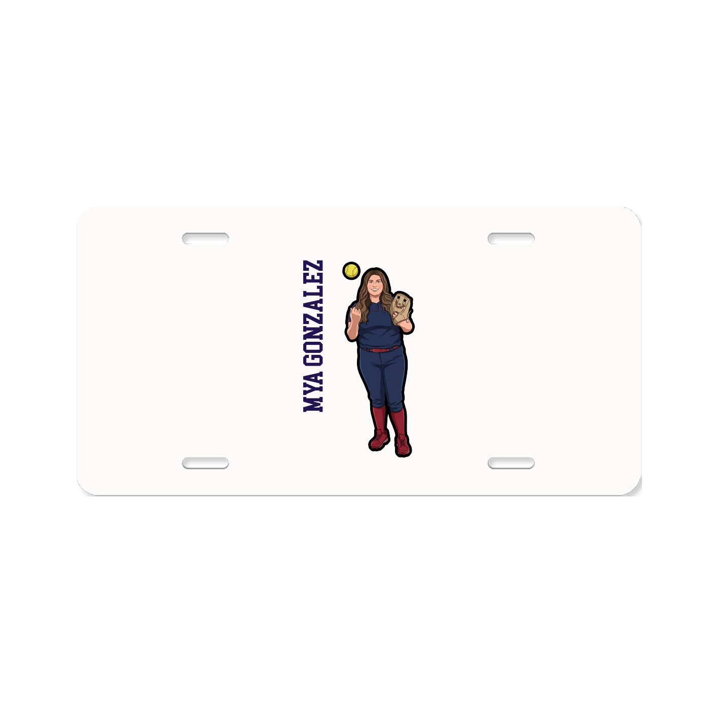 License Plate — Name Vertical in Classic