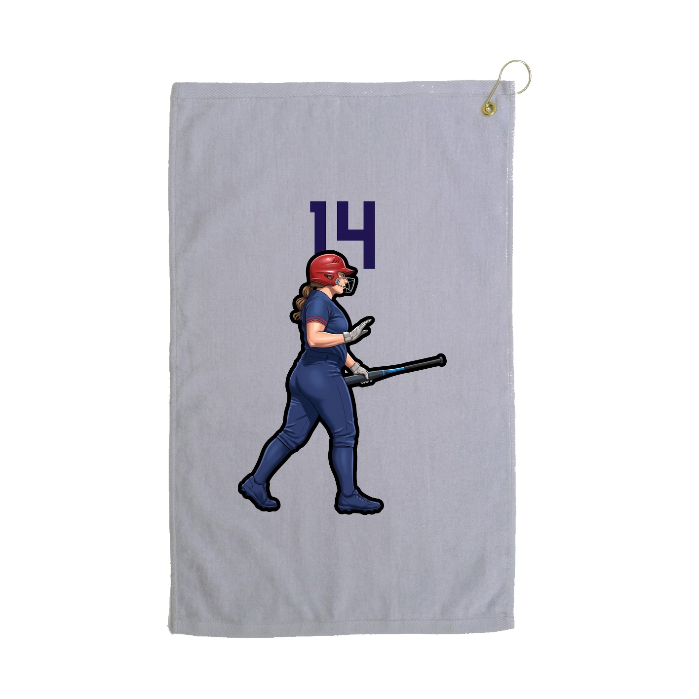 Golf Towel — Number Top in Grey