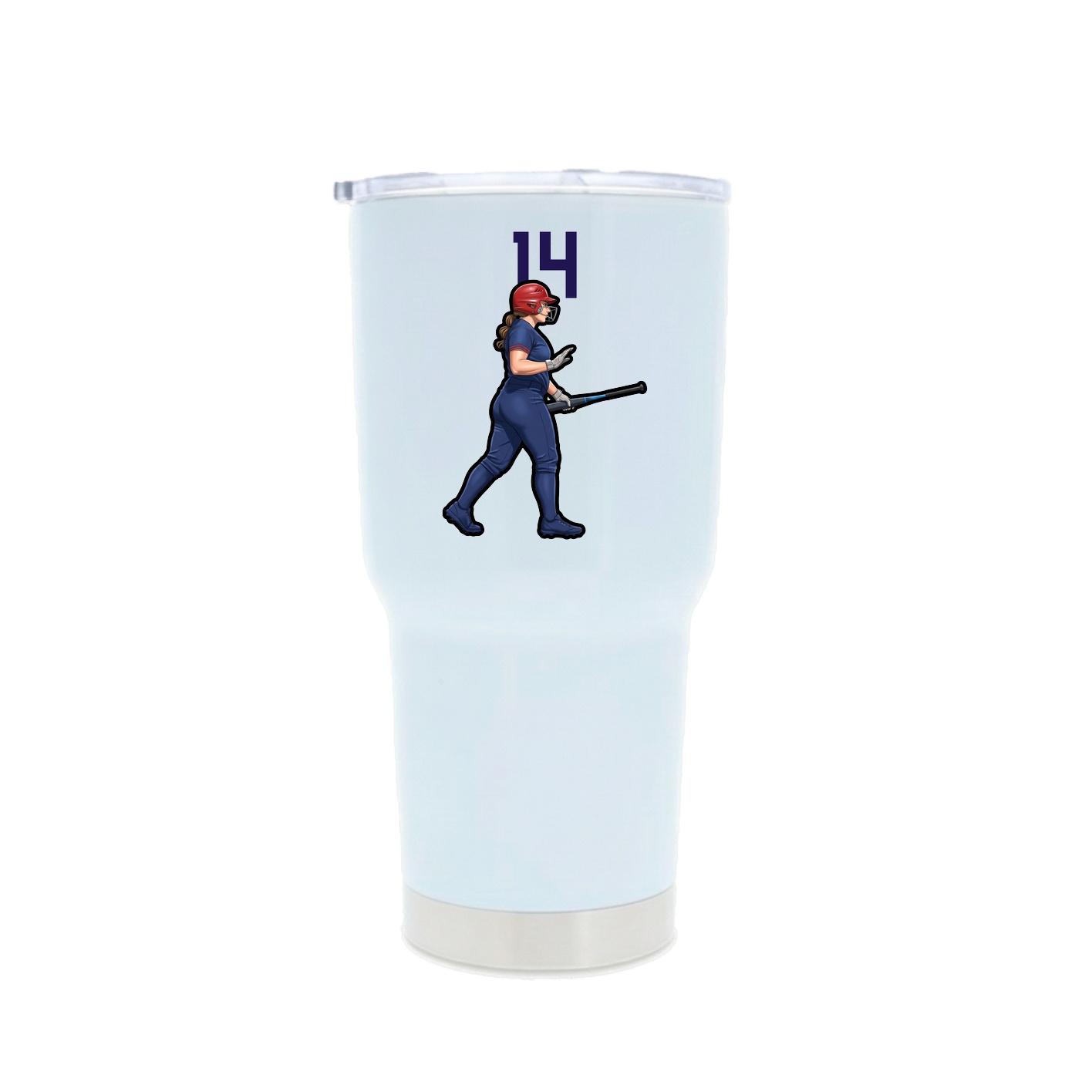 30oz Stainless Steel Tumbler — Number Top in White