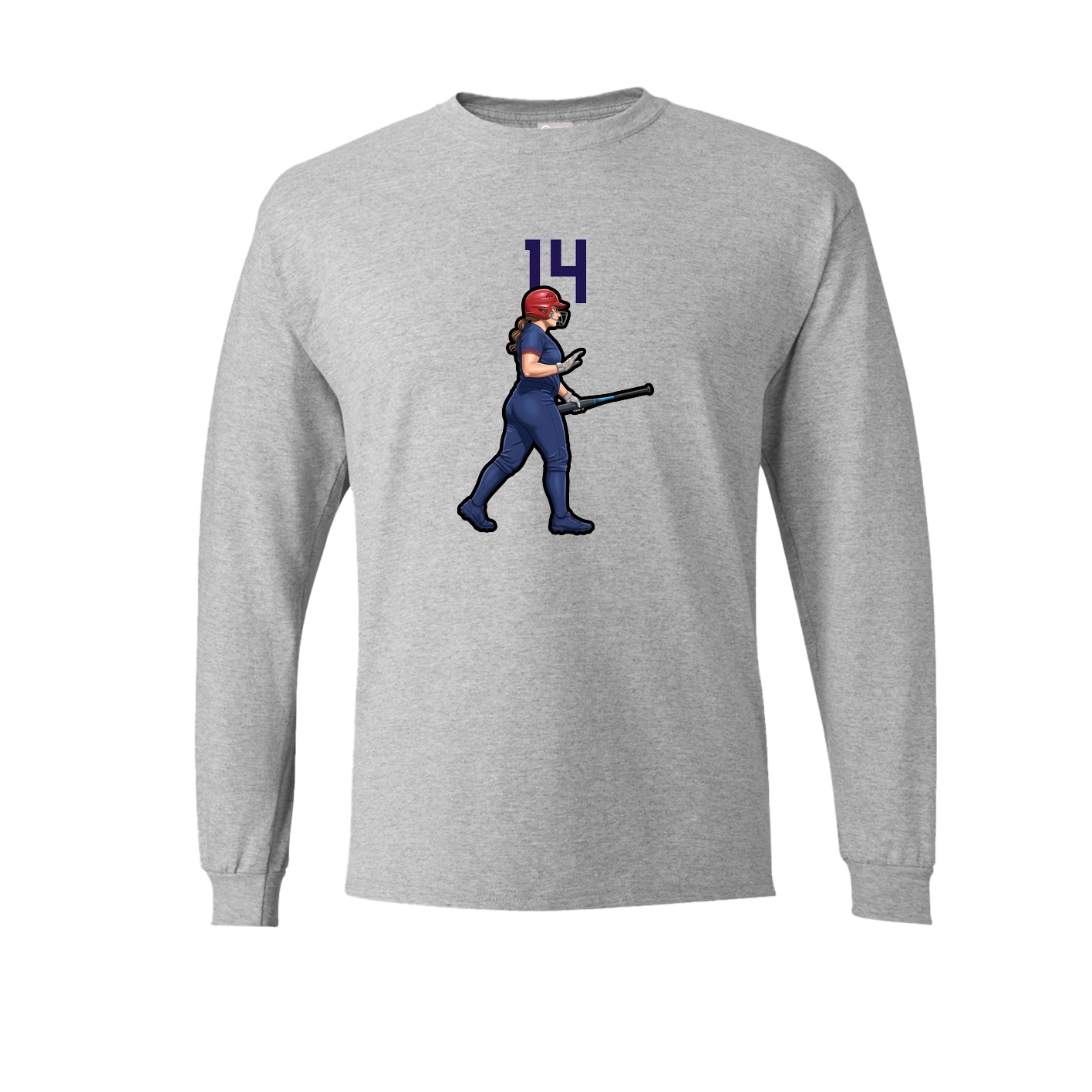 Long Sleeve Tee — Number Top in Grey