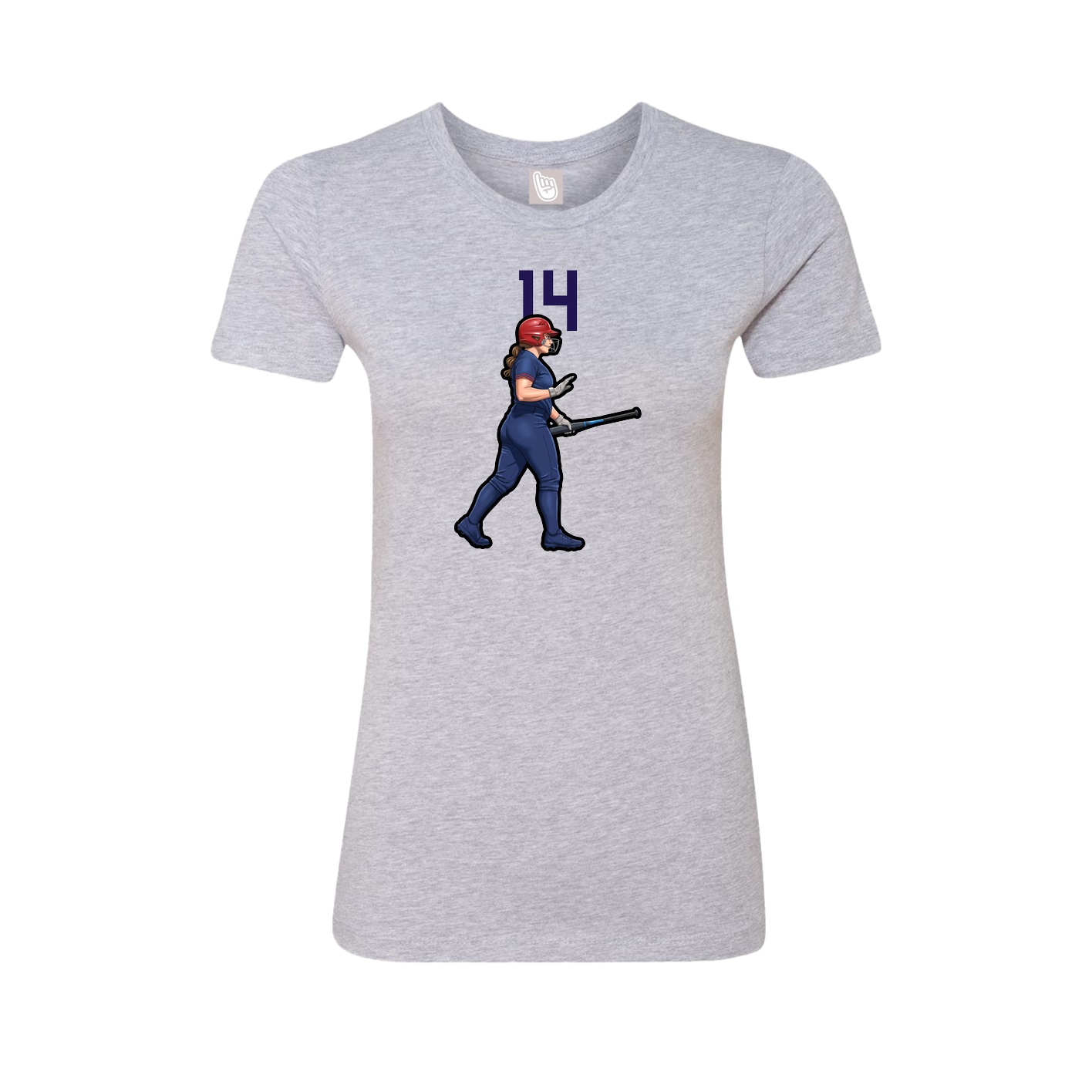 Fitted Women's Tee — Number Top in Grey