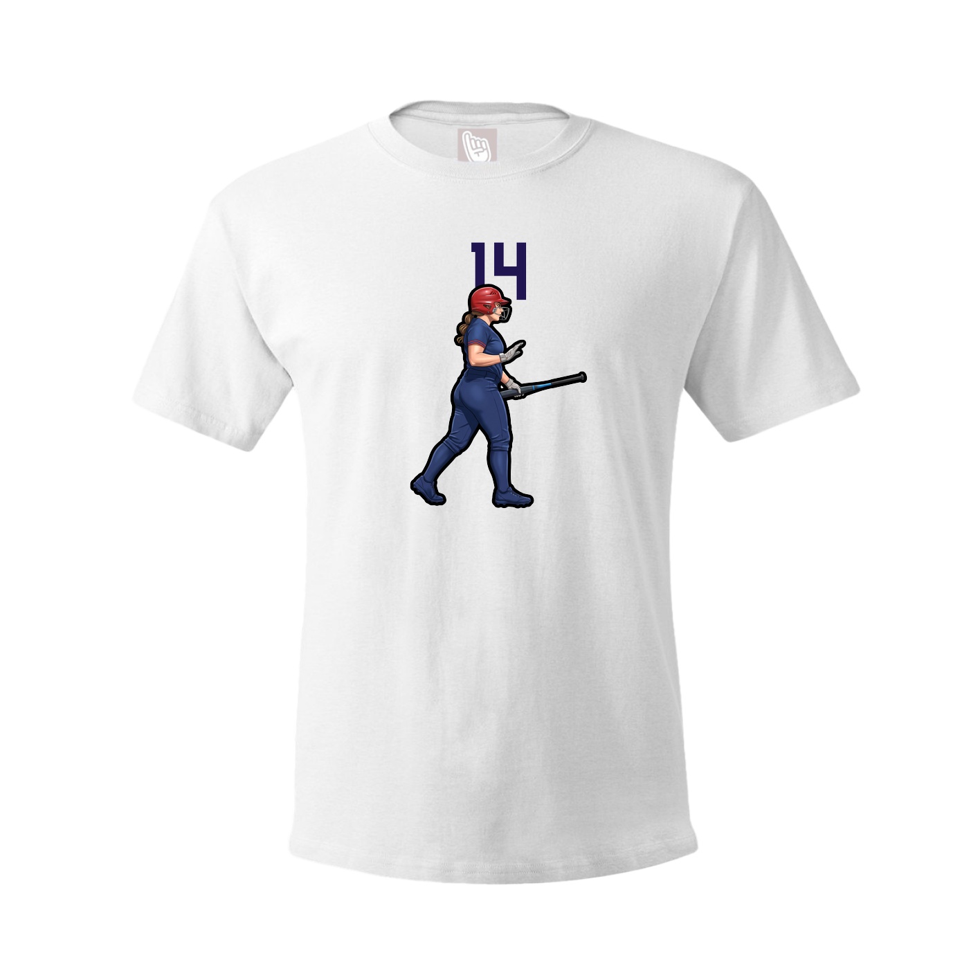 Youth Tee — Number Top in White