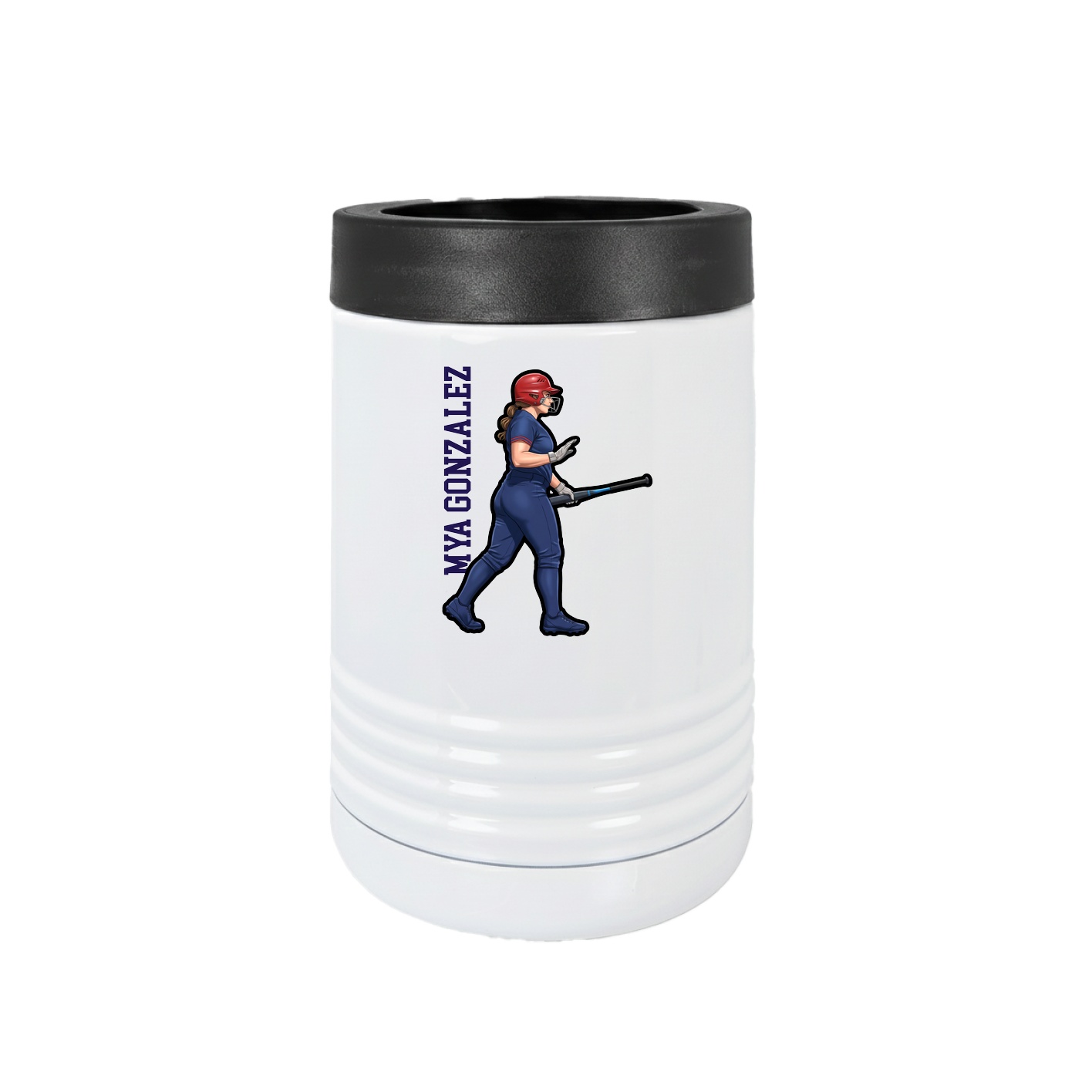 Beverage Holder — Name Vertical in White