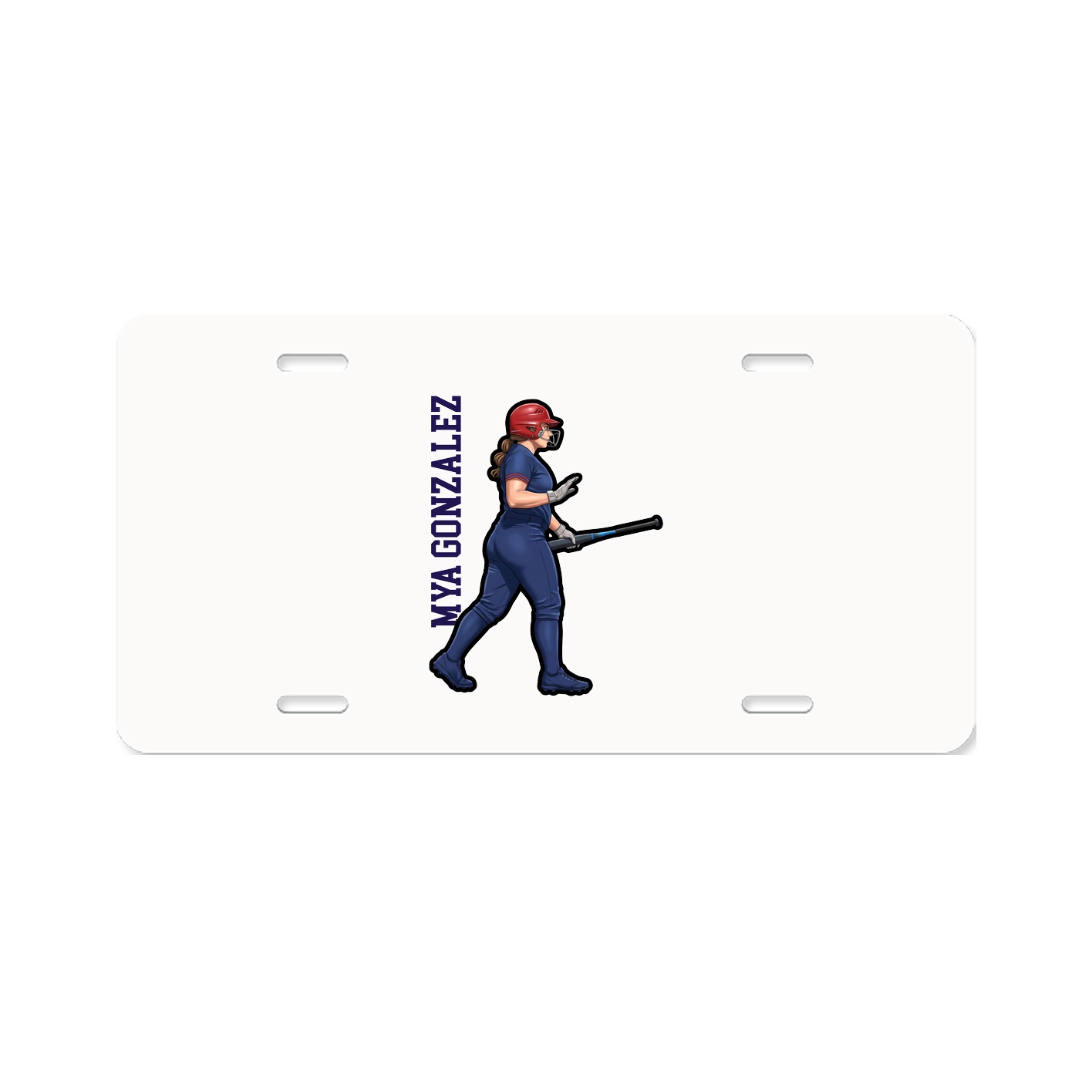 License Plate — Name Vertical in Classic