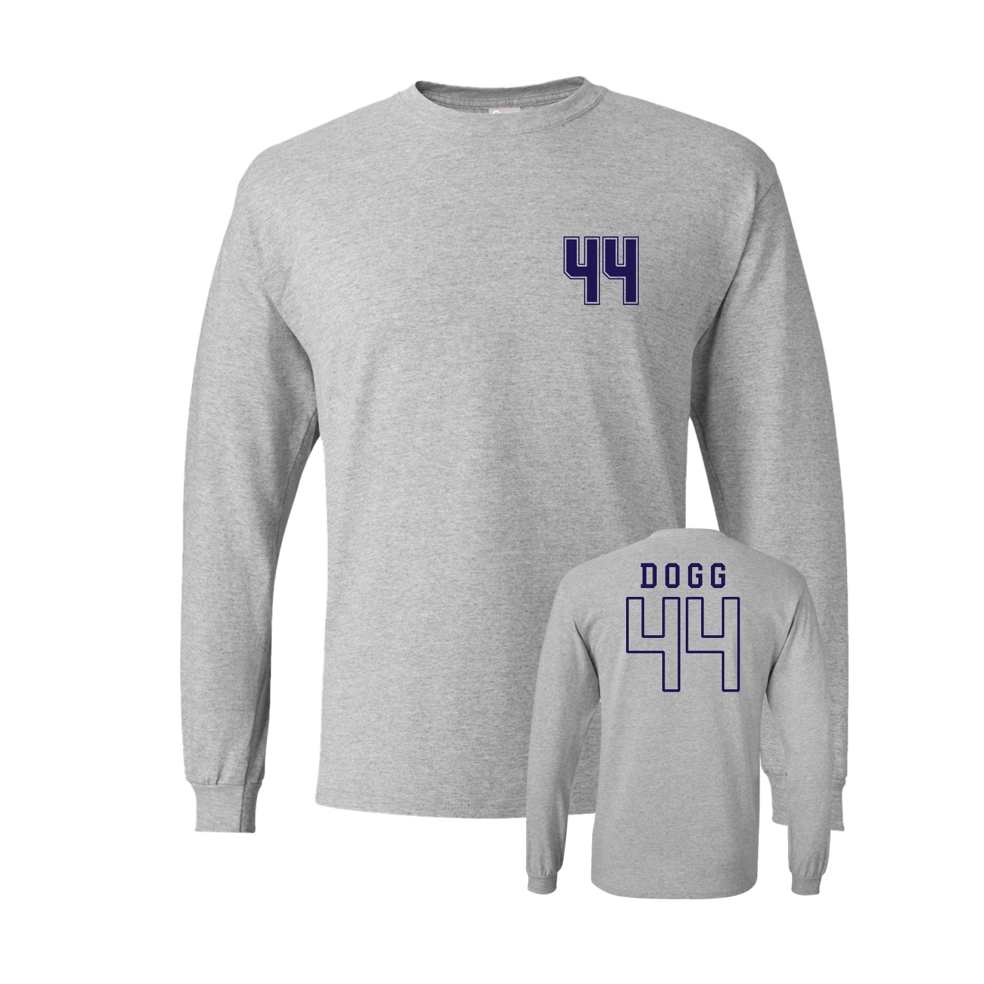 Long Sleeve Tee — Chest Back in Grey