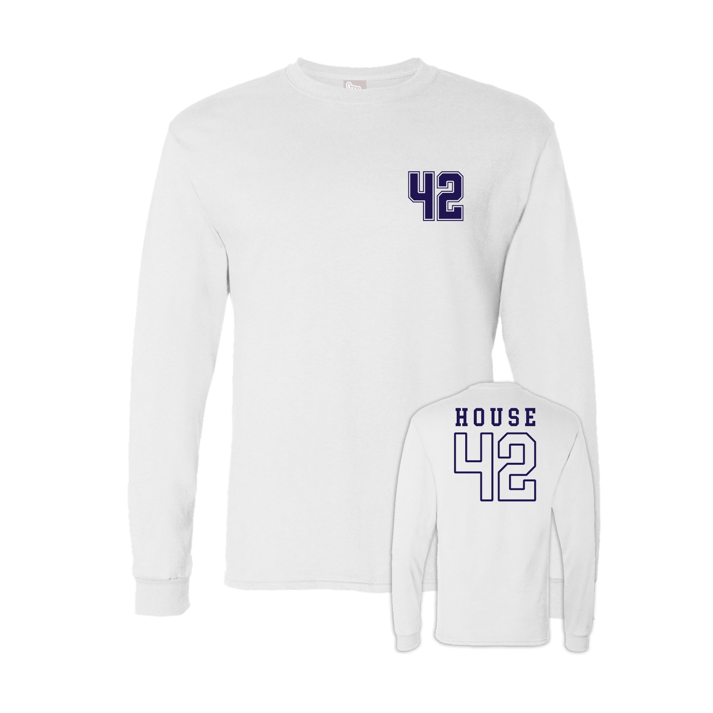 Long Sleeve Tee — Chest Back in White