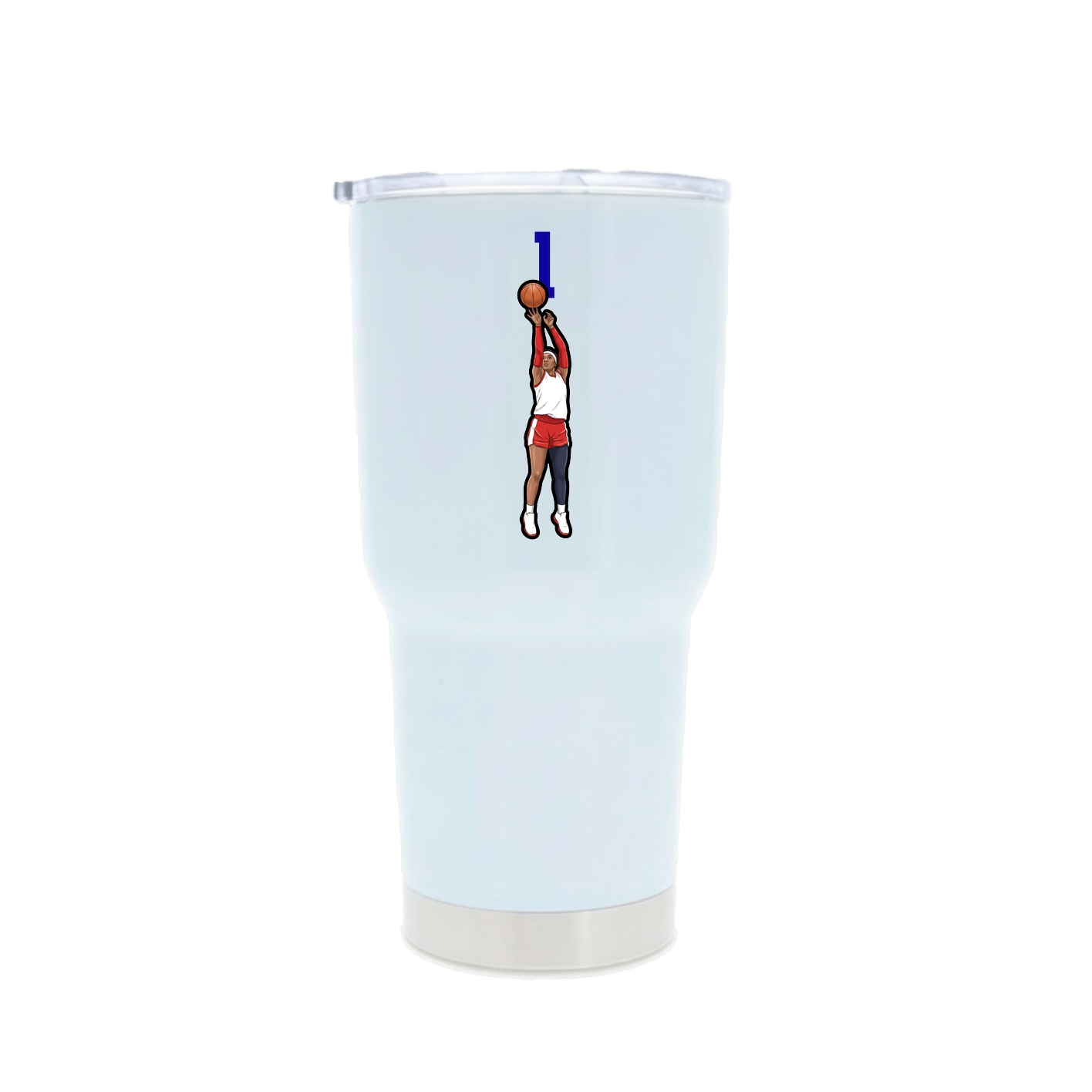 30oz Stainless Steel Tumbler — Number Top in White