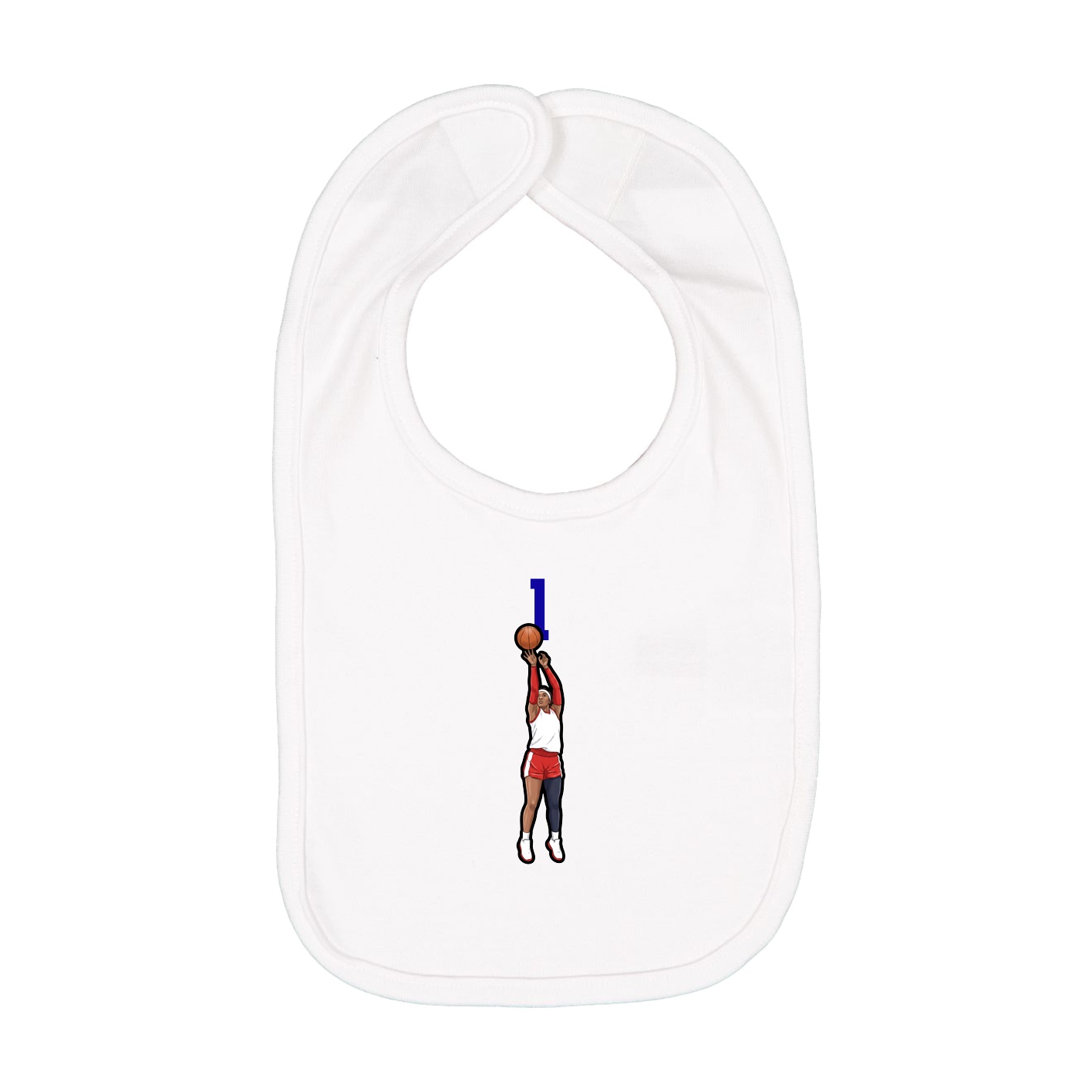 Infant Bib — Number Top in White