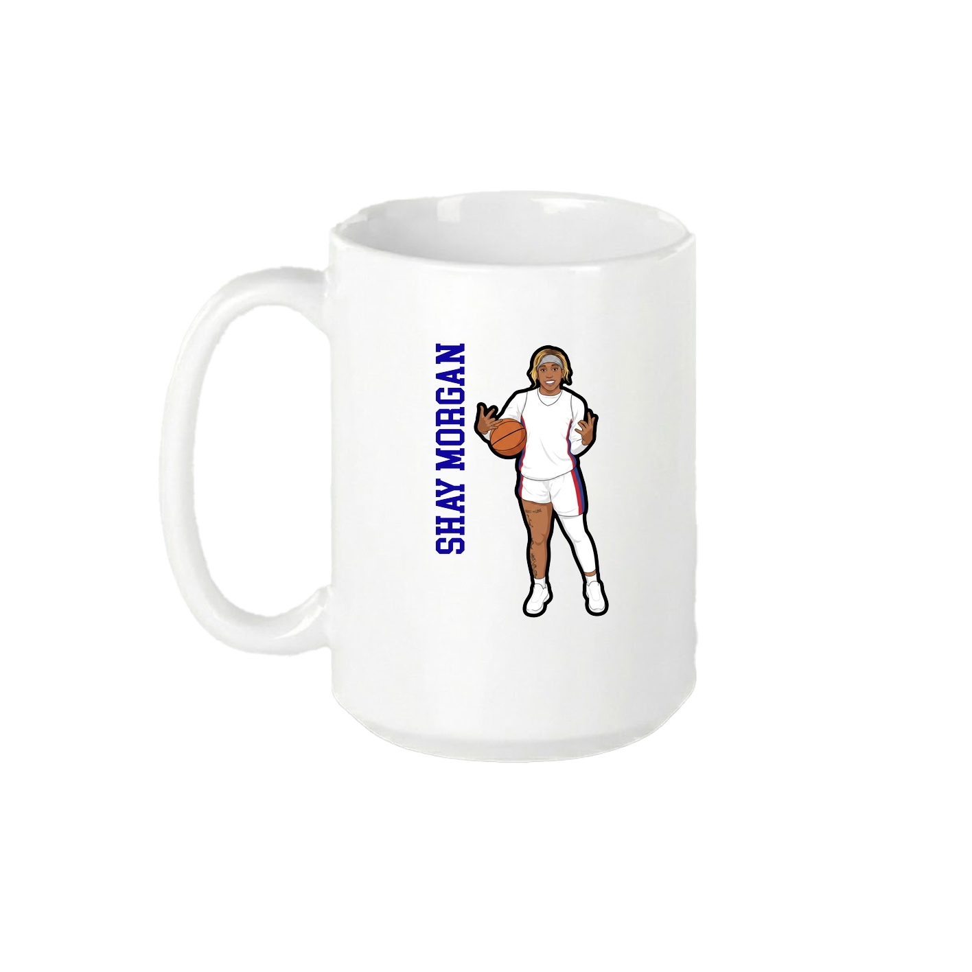 15oz Coffee Mug — Name Vertical in White