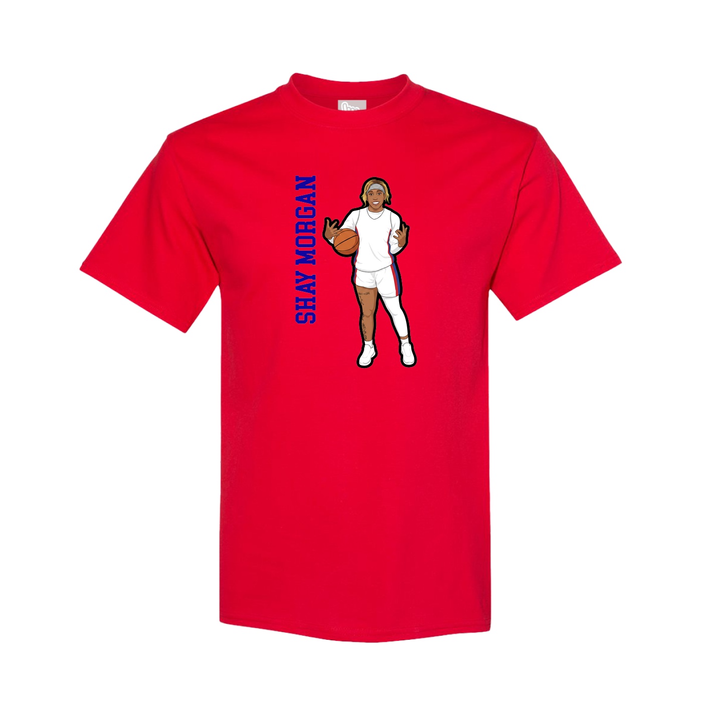 Tee — Name Vertical in Red