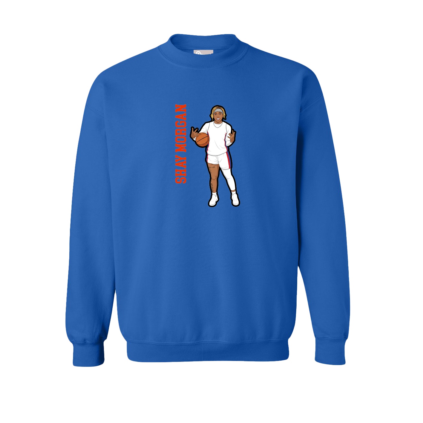 Fleece Crew — Name Vertical in Royal