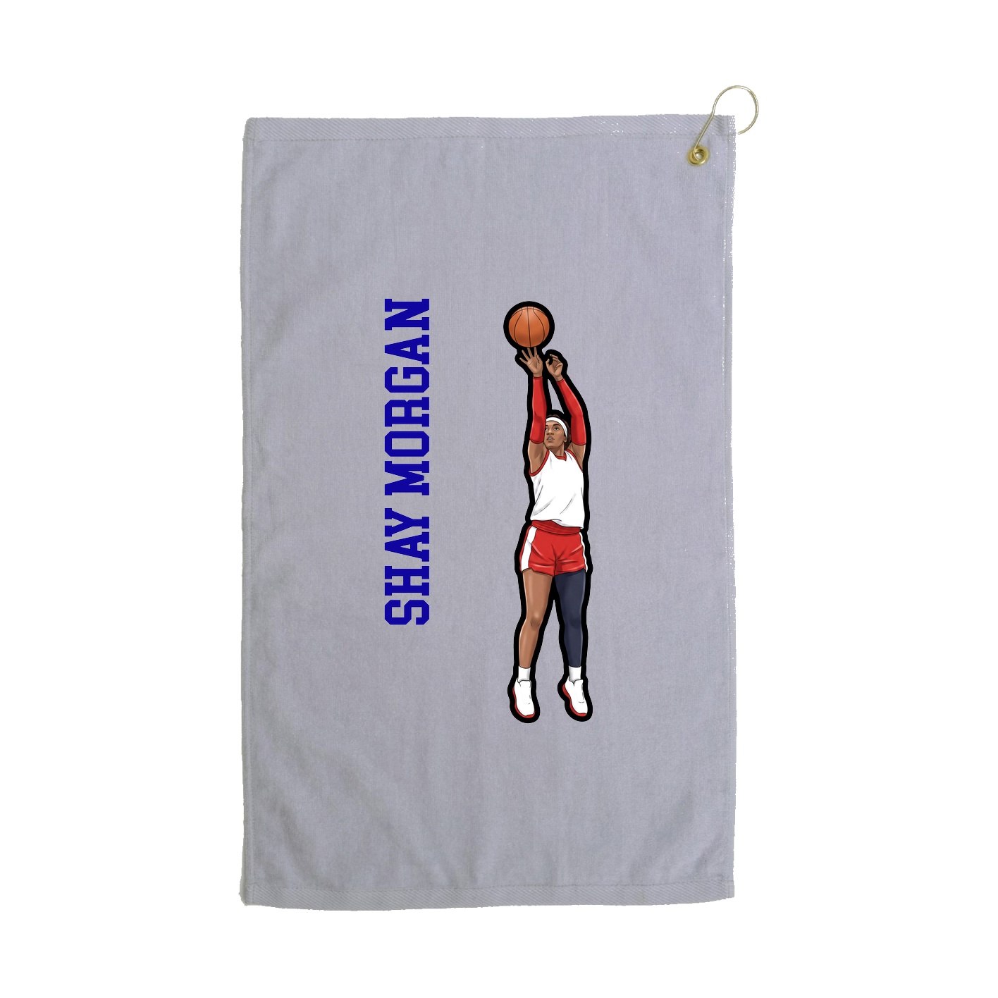 Golf Towel — Name Vertical in Grey