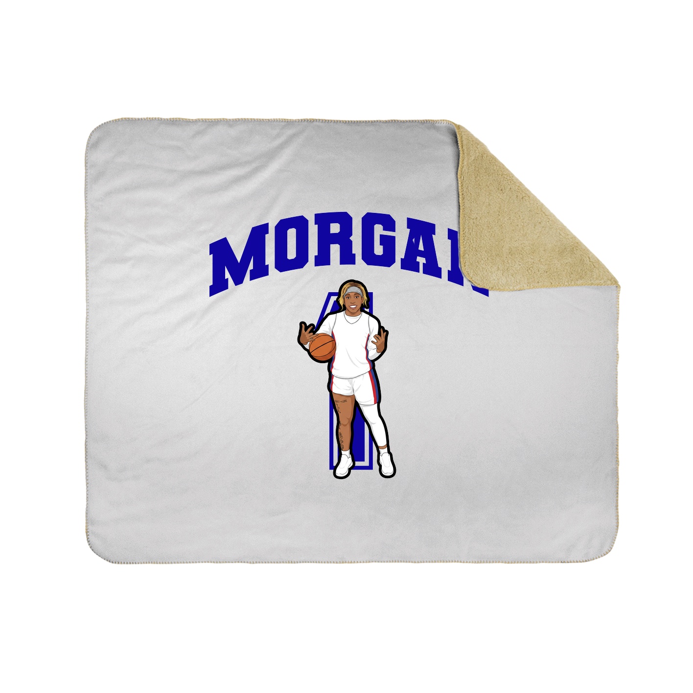 Throw Blanket — Number in White