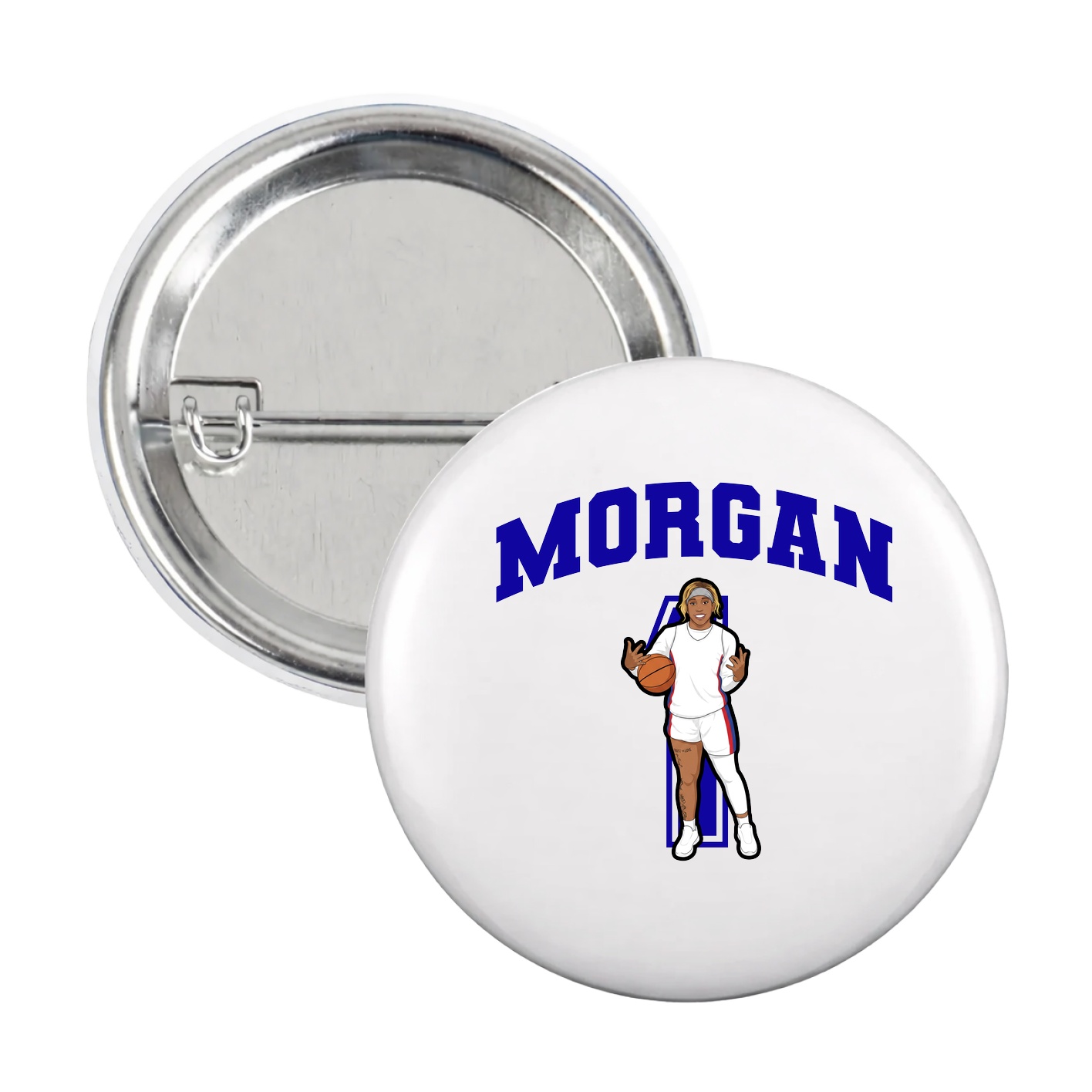 Game Day Button — Number in White