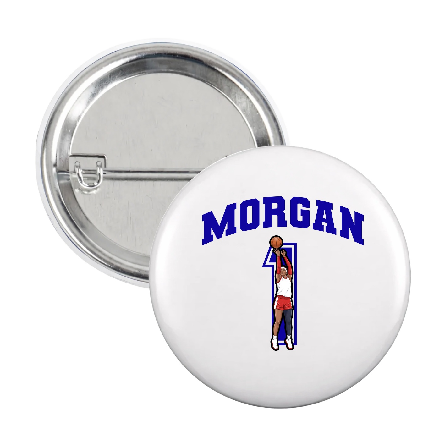 Game Day Button — Number in White