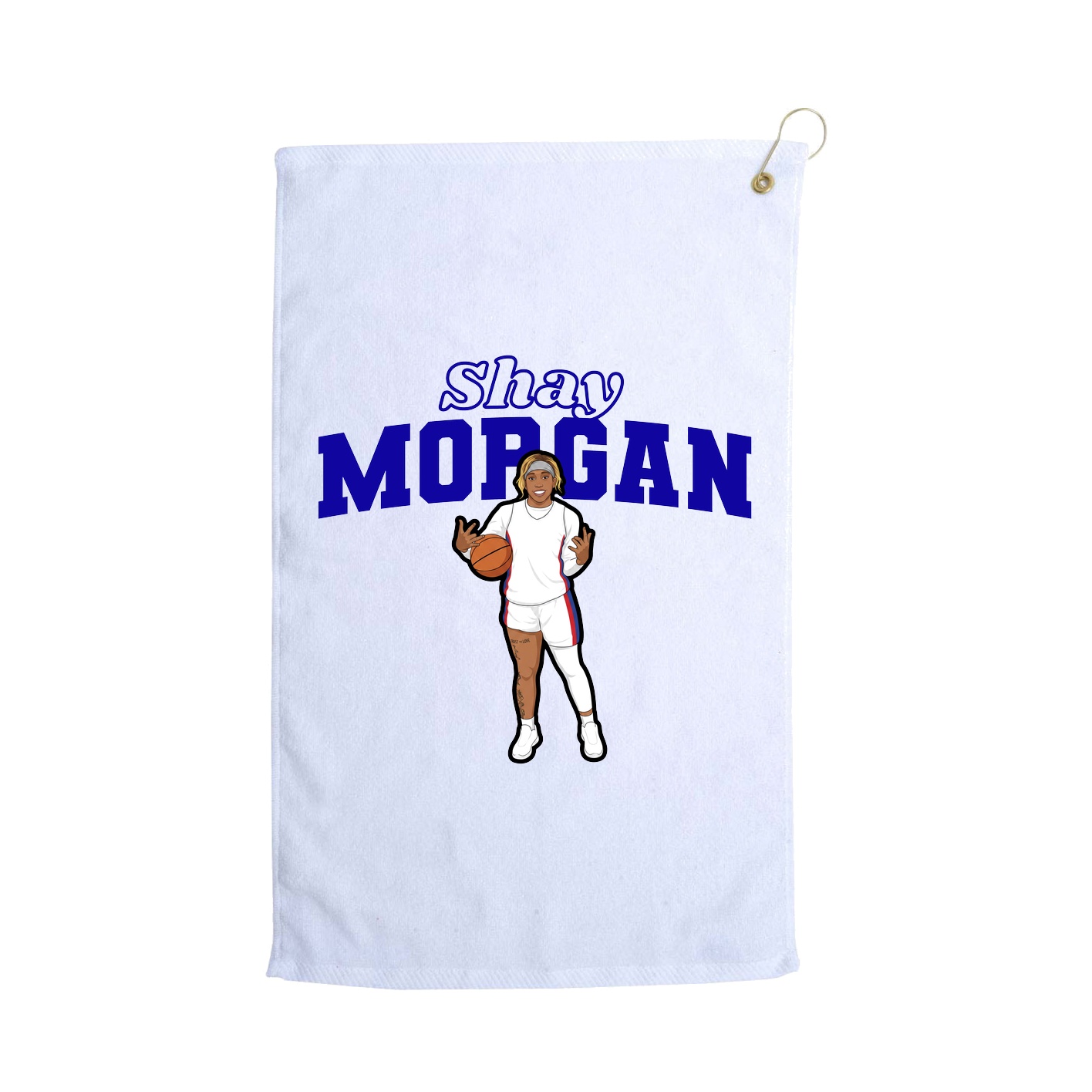 Golf Towel — Name Arch in White
