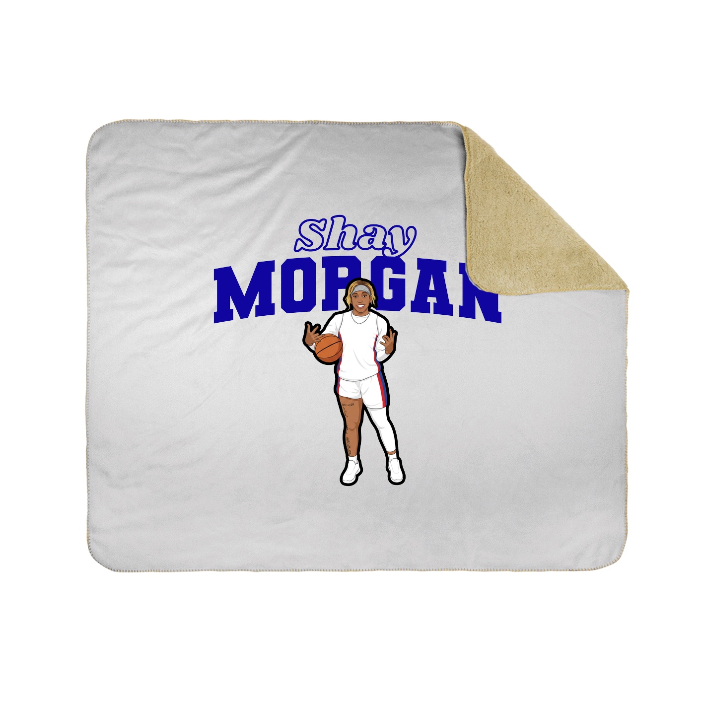 Throw Blanket — Name Arch in White