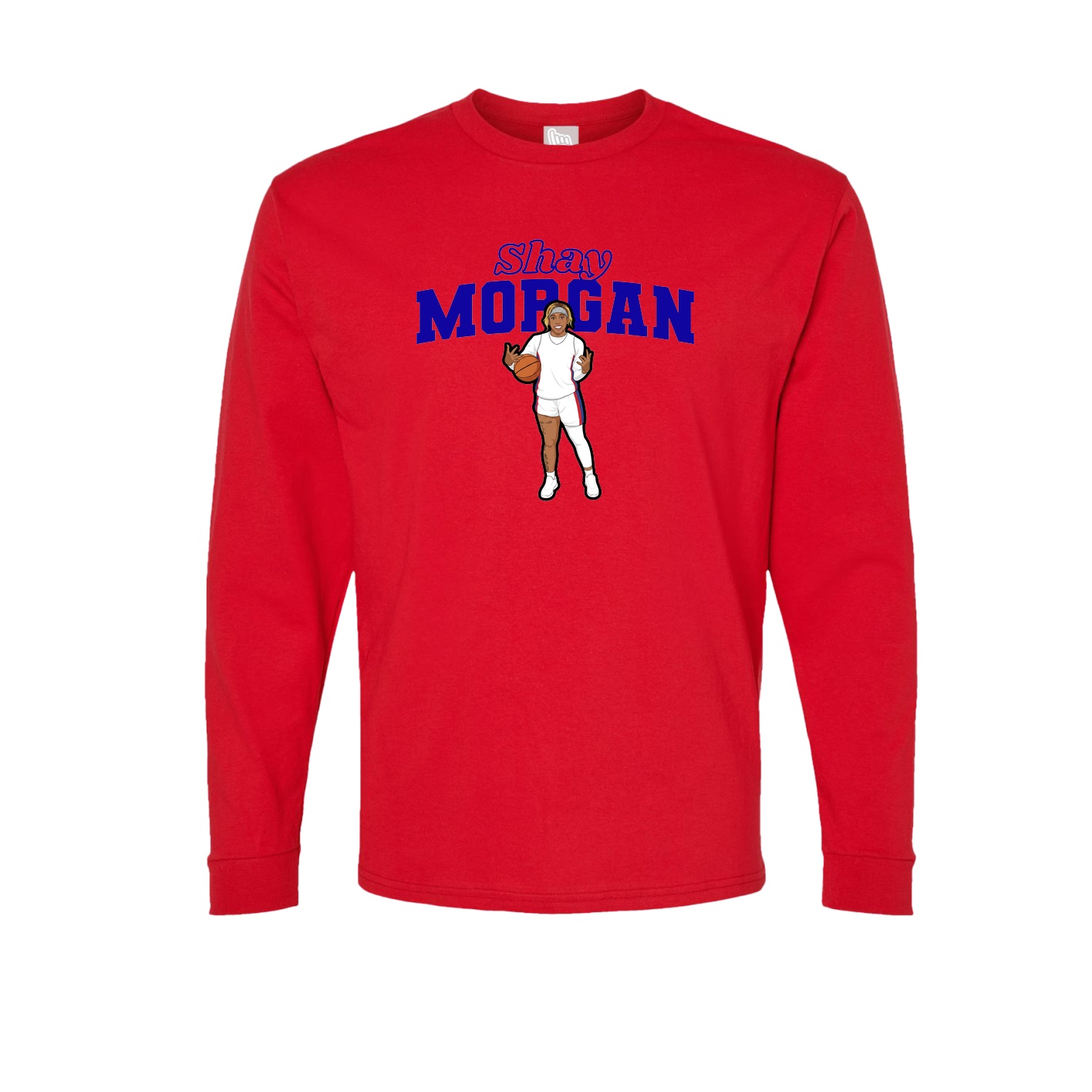 Long Sleeve Tee — Name Arch in Red