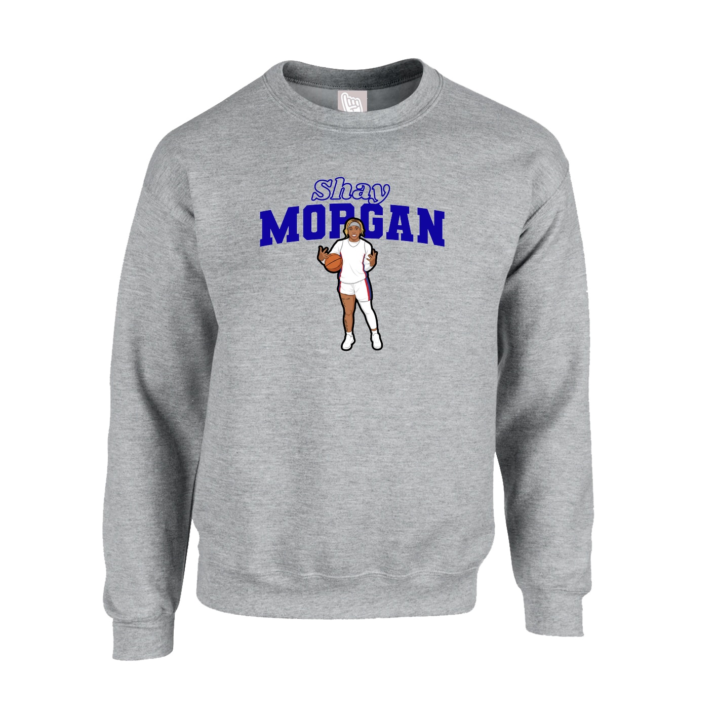 Fleece Crew — Name Arch in Grey