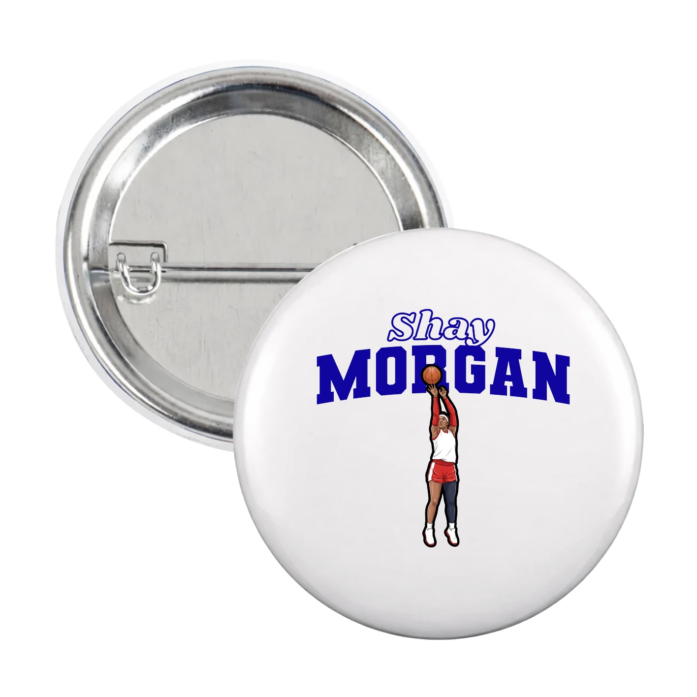 Game Day Button — Name Arch in White