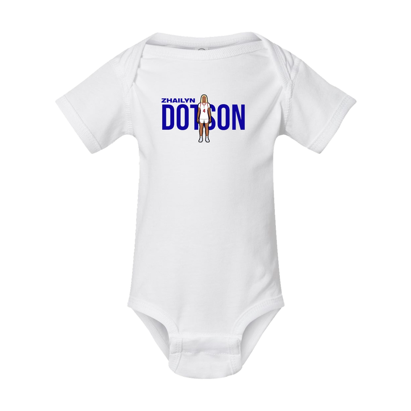 Baby Onesie — Player Name in White