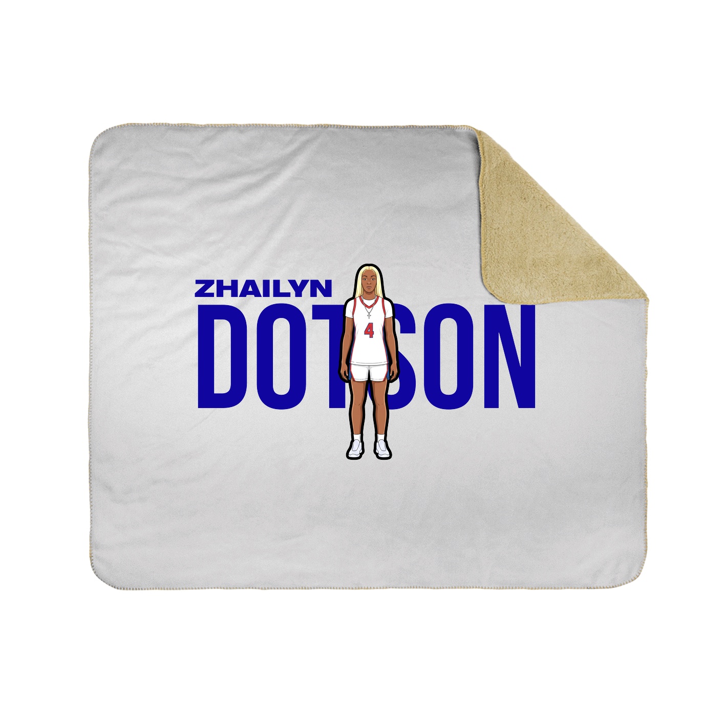 Throw Blanket — Player Name in White