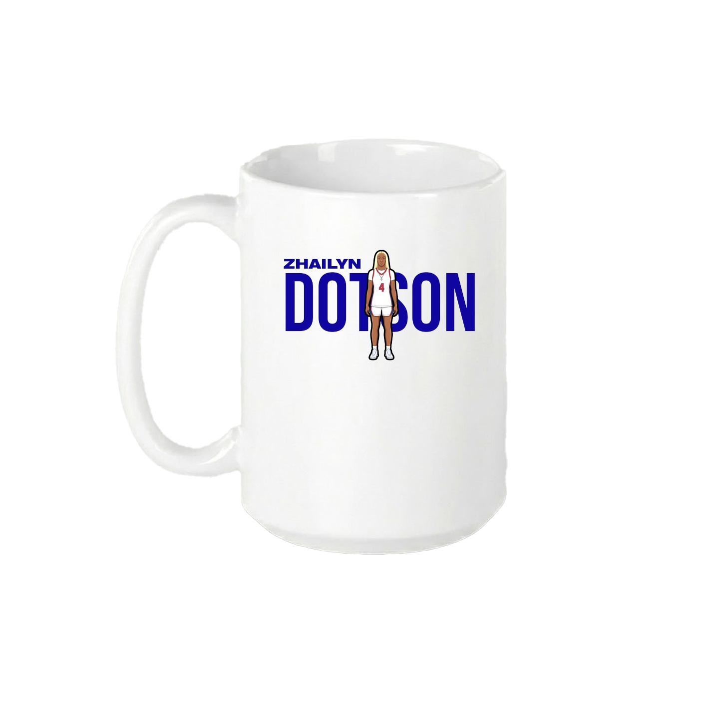 15oz Coffee Mug — Player Name in White