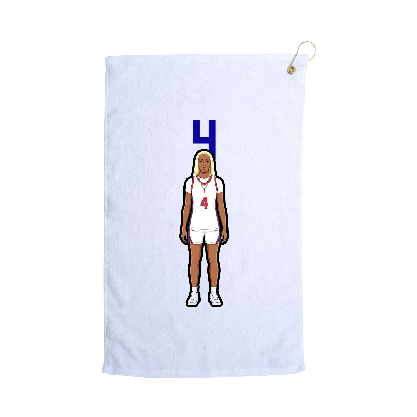 Golf Towel — Number Top in White