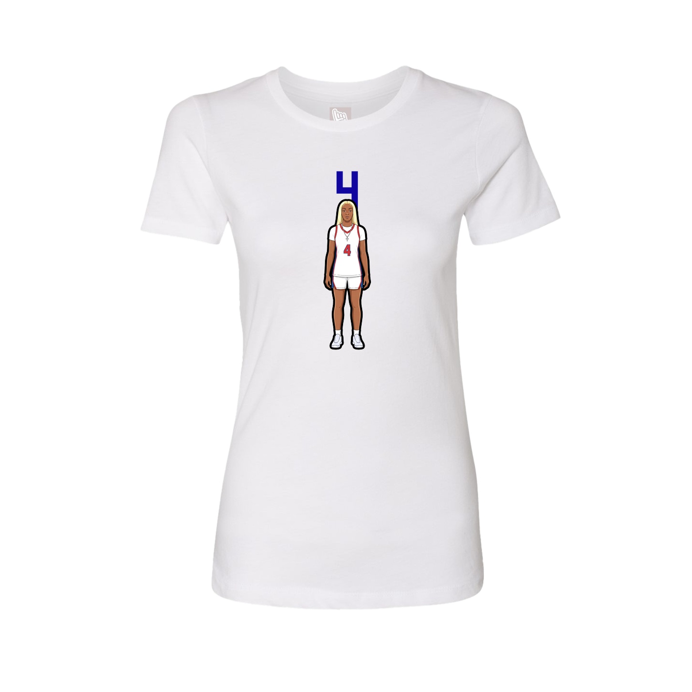Fitted Women's Tee — Number Top in White